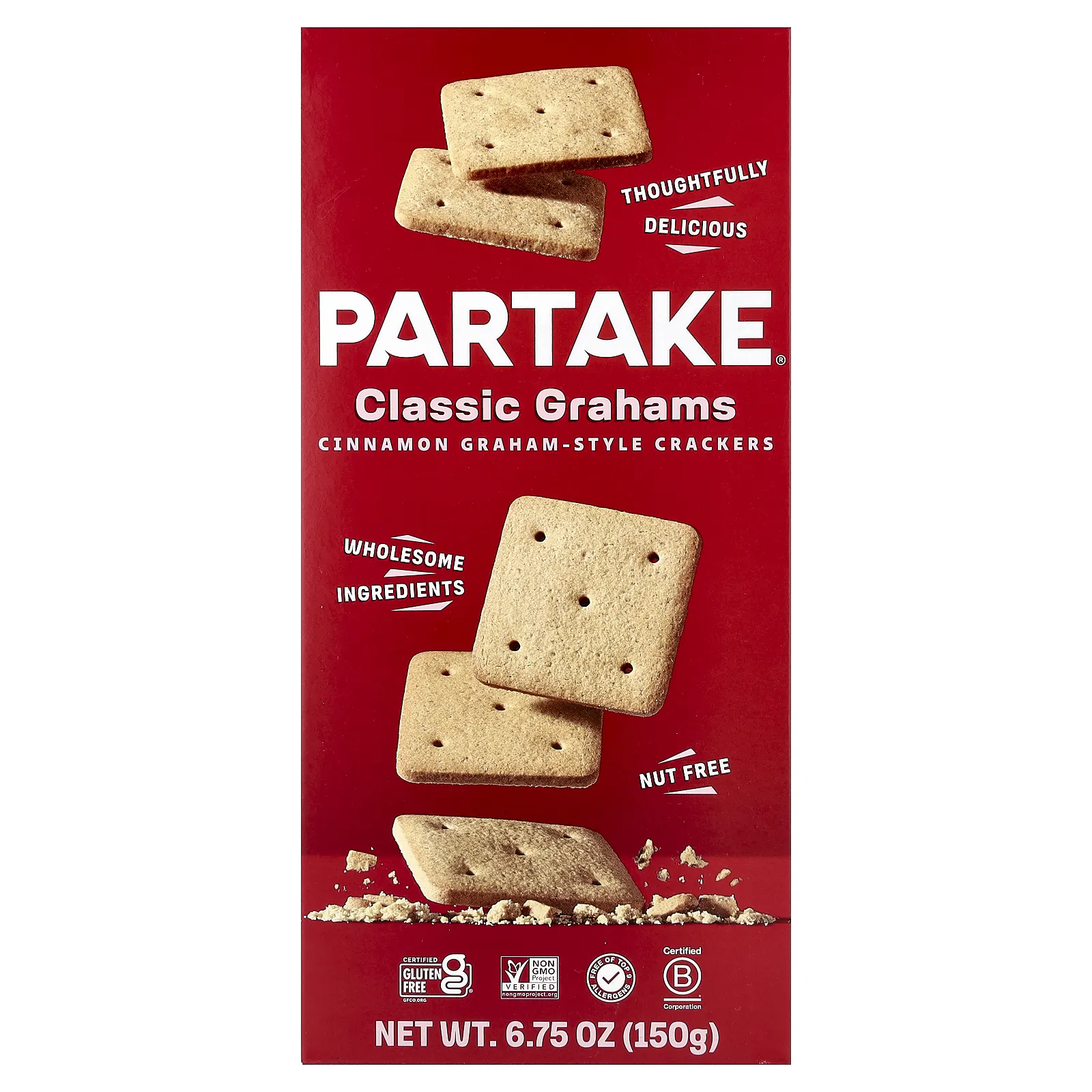 Partake, Classic Grahams, корица, 150 г (6,75 унции)
