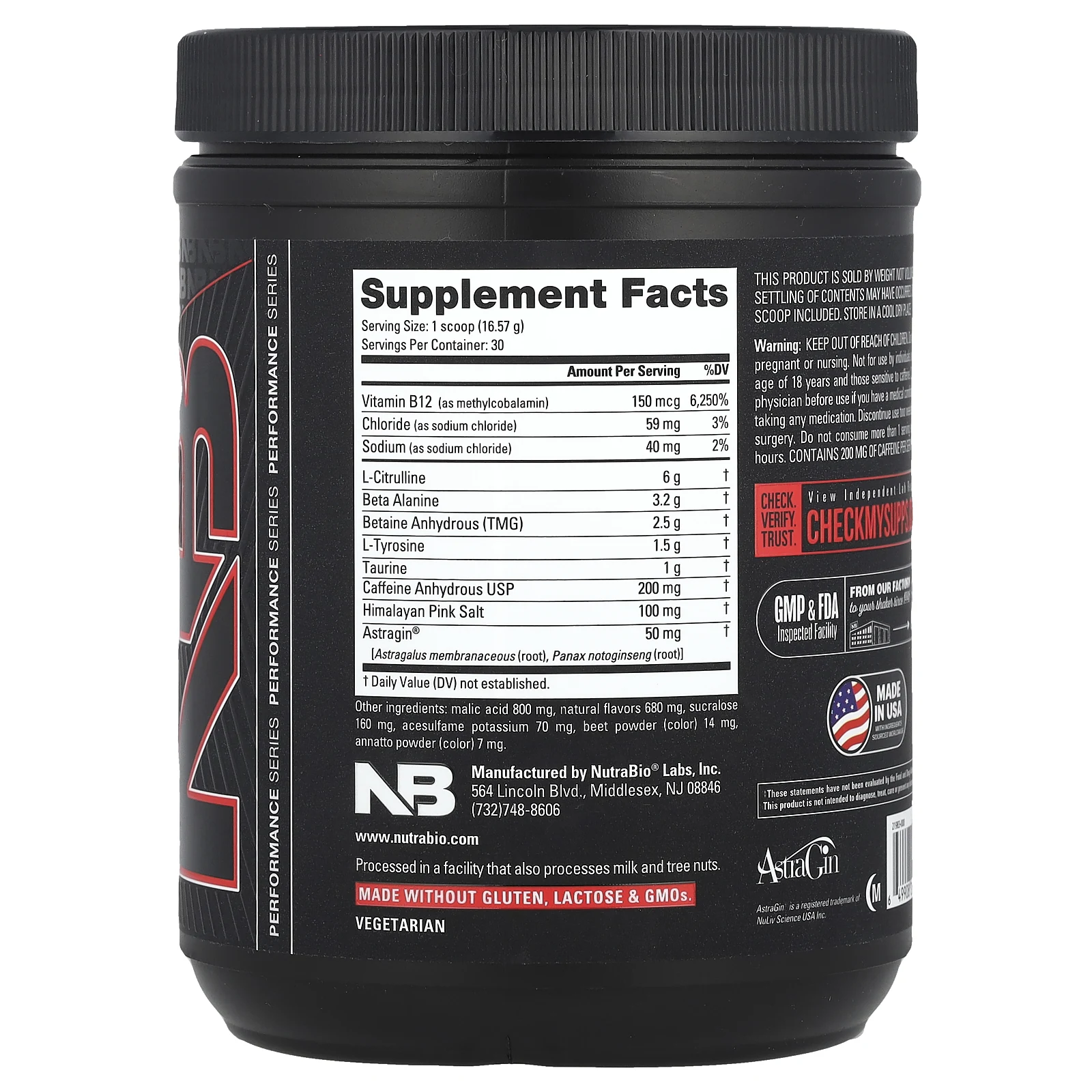 NutraBio, Base Pre-Workout, Fruit Punch, 497 г (1,1 фунта)