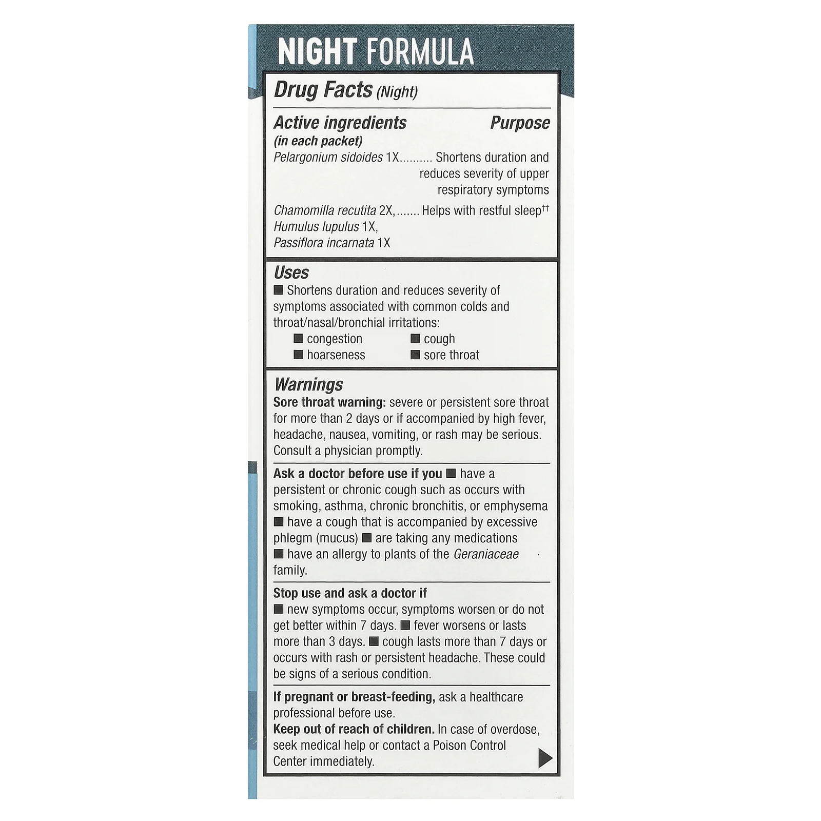 Nature's Way, Umcka, Cold Care, день + ночь, успокаивающий горячий напиток, лимон и цитрус, мед и лимон, 12 пакетиков по 5 г (0,17 унции) каждый (8 шт. на день и 4 шт. на ночь)