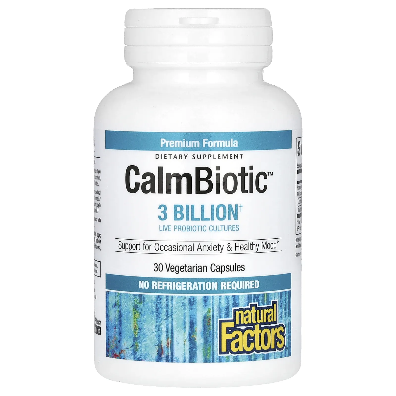 Natural Factors, Calm Biotic, 3 миллиарда, 30 вегетарианских капсул