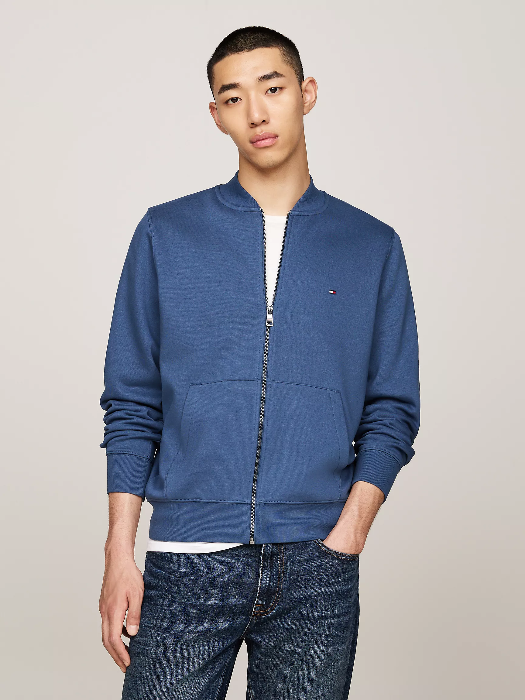 Мужская толстовка Tommy Hilfiger, Свитшот с бейсбольным воротником и молнией