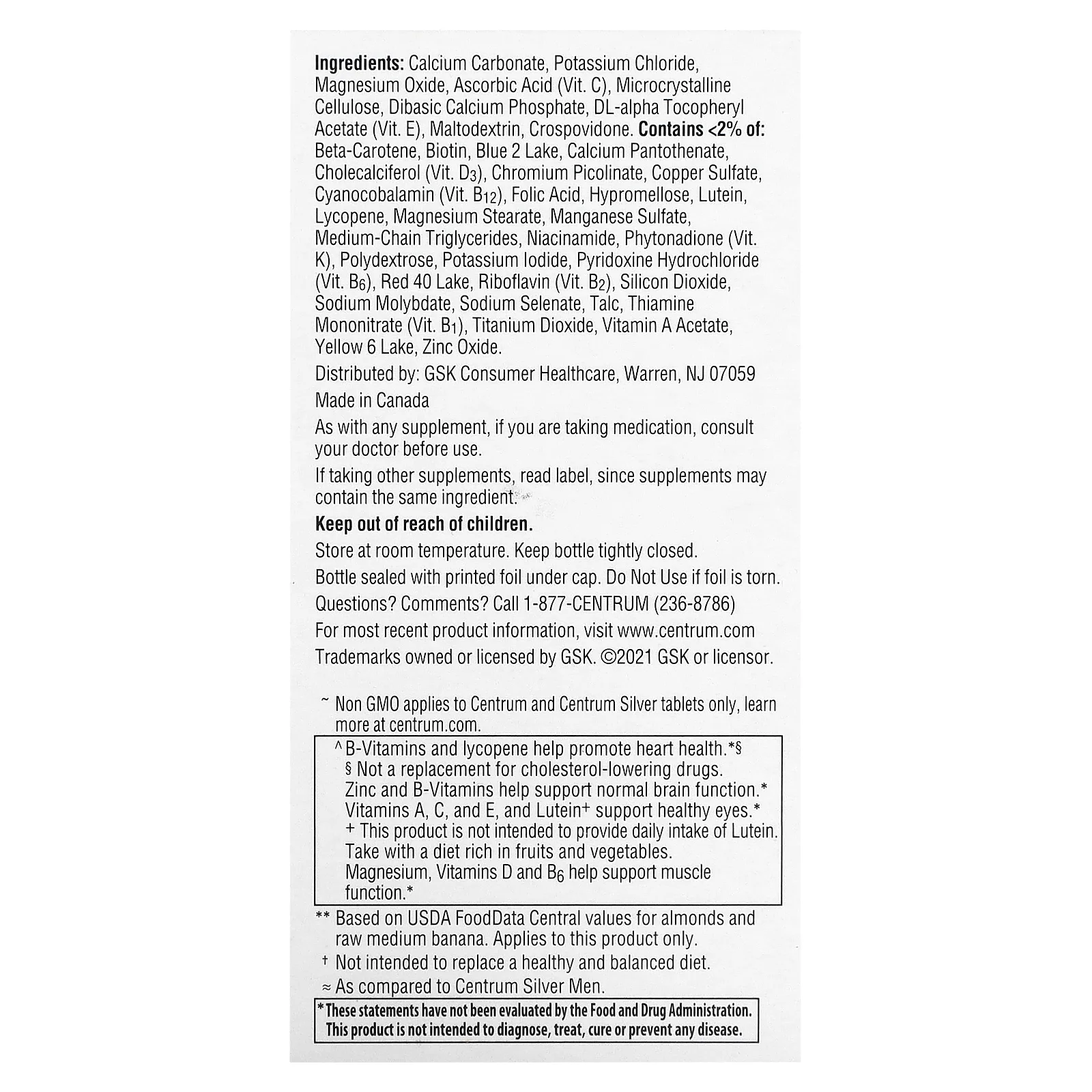 Centrum, Для мужчин старше 50 лет, мультивитамины и мультивитамины, 160 таблеток