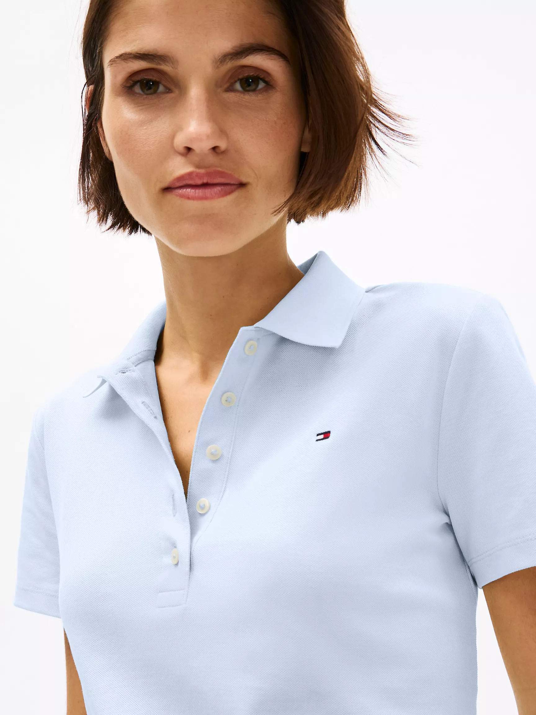 Женское поло Tommy Hilfiger, Эластичное хлопковое поло
