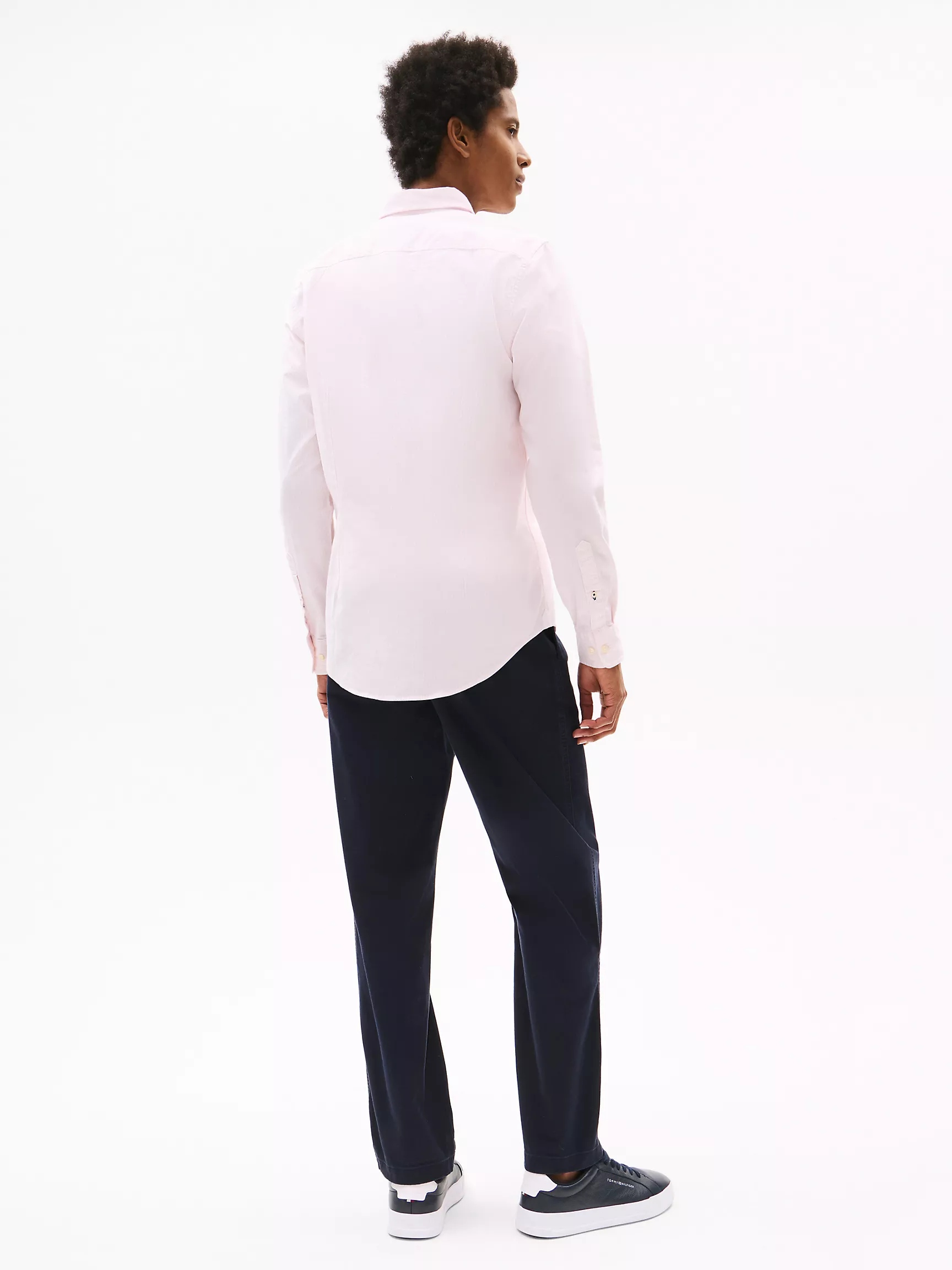 Мужская рубашка Tommy Hilfiger, Приталенная полосатая эластичная рубашка из оксфорда