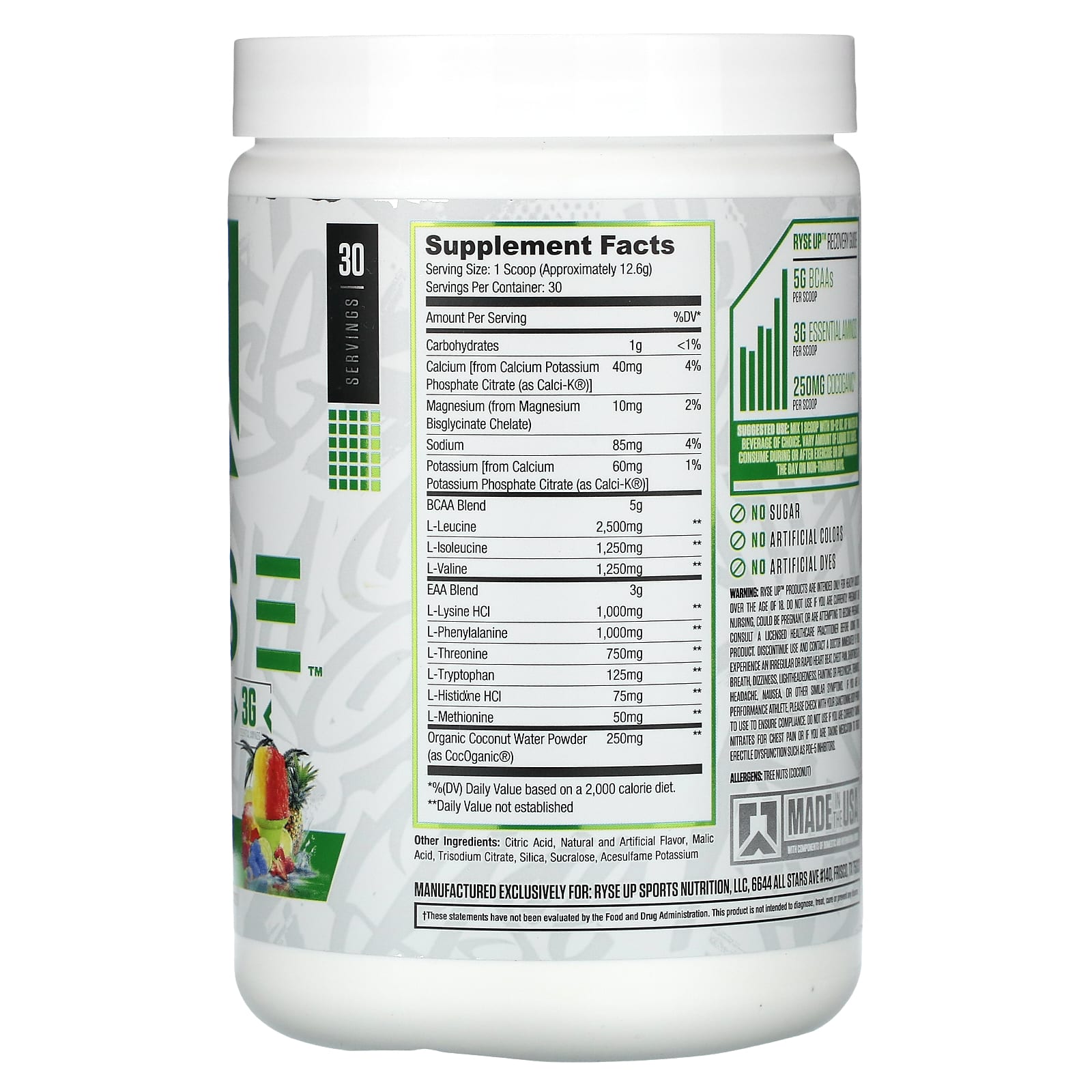 RYSE, BCAA / EAA, тропический снокон, 378 г (13,3 унции)