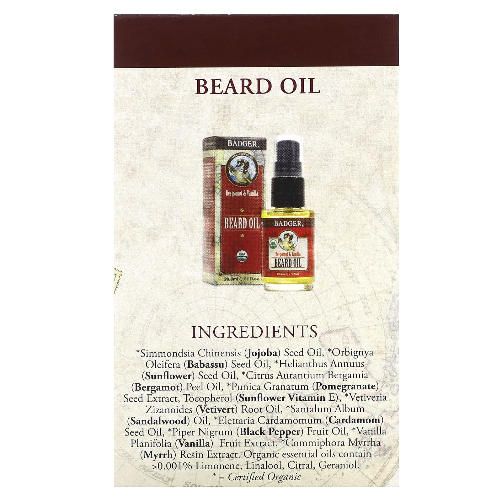 Badger Company, набор для ухода за бородой, бергамот и ваниль, набор из 2 предметов