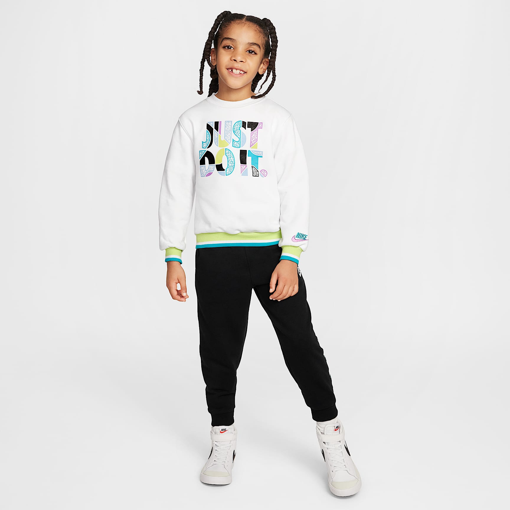 Nike Sportswear "Outside the Lines" Little Kids' French Terry Crew Top