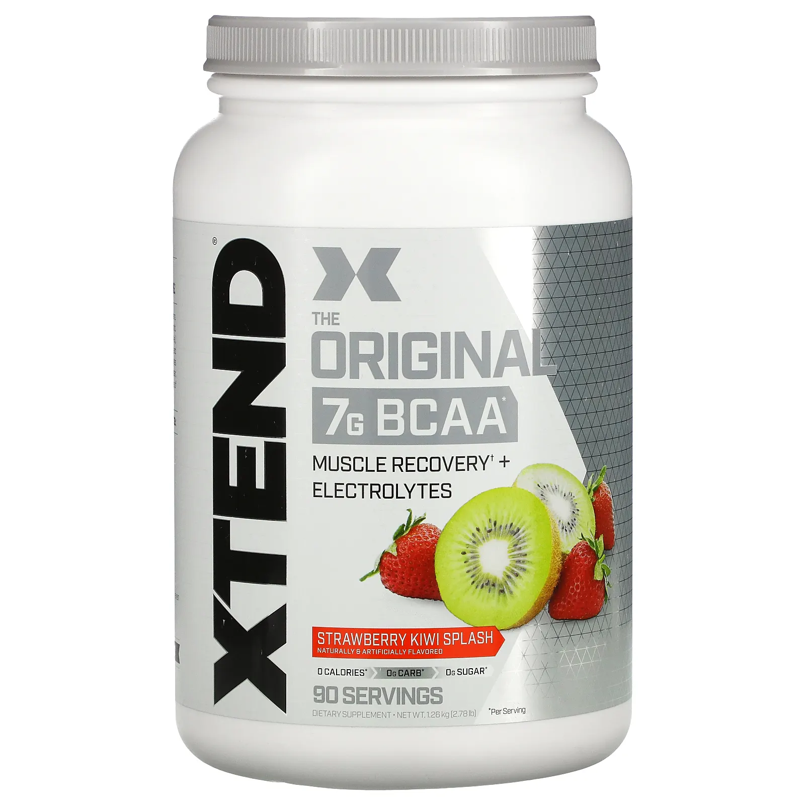 Xtend, The Original, 7 г аминокислот с разветвленной цепью (BCAA), со вкусом клубники и киви, 1,26 кг (2,78 фунта)