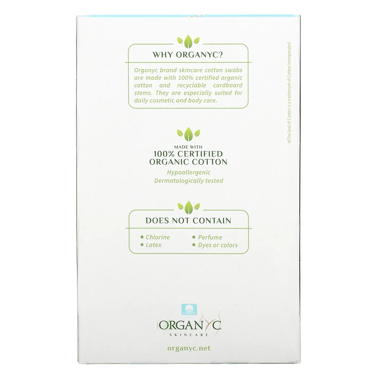 Organyc, органические ватные палочки, 200 шт.