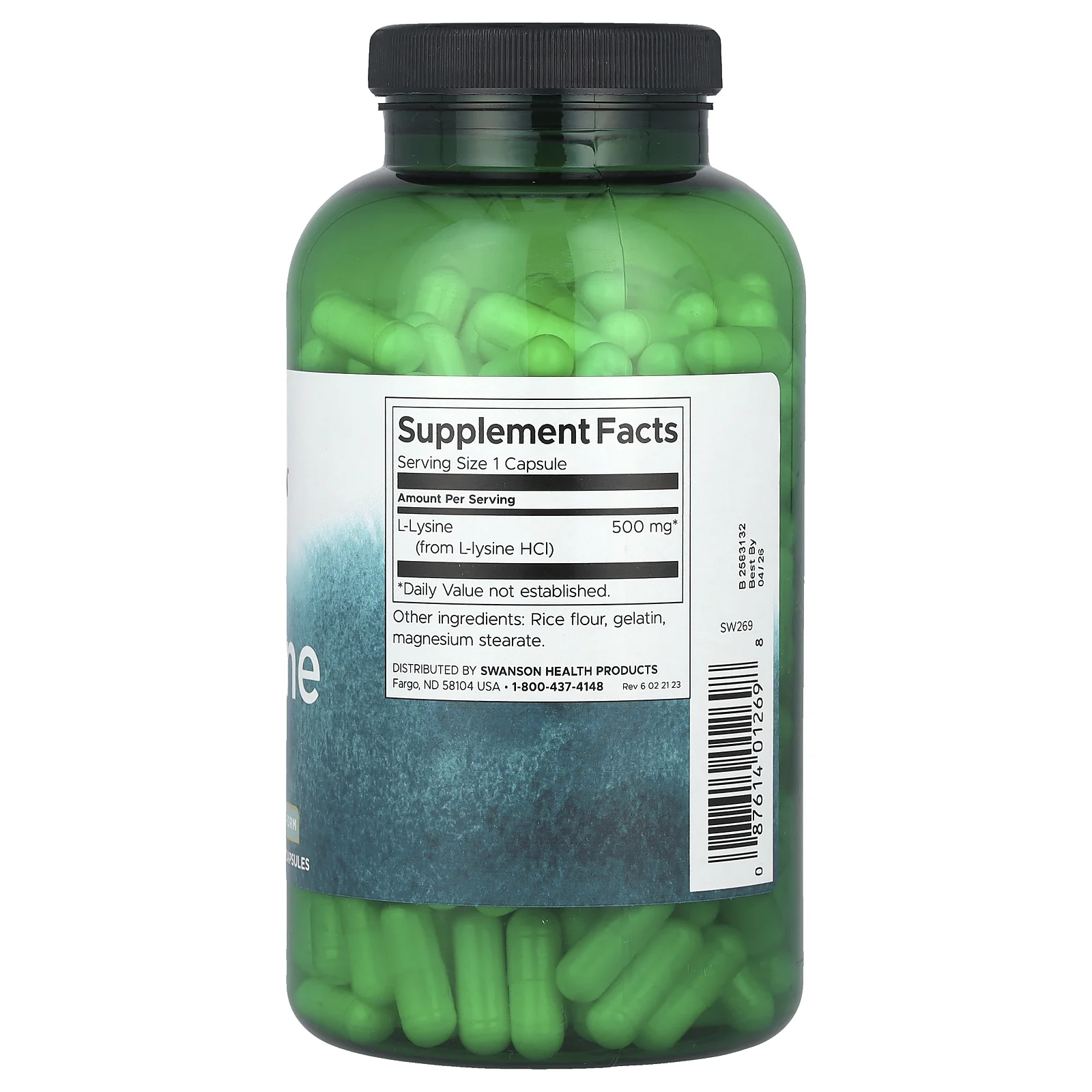 Swanson, L-лизин, 500 мг, 300 капсул