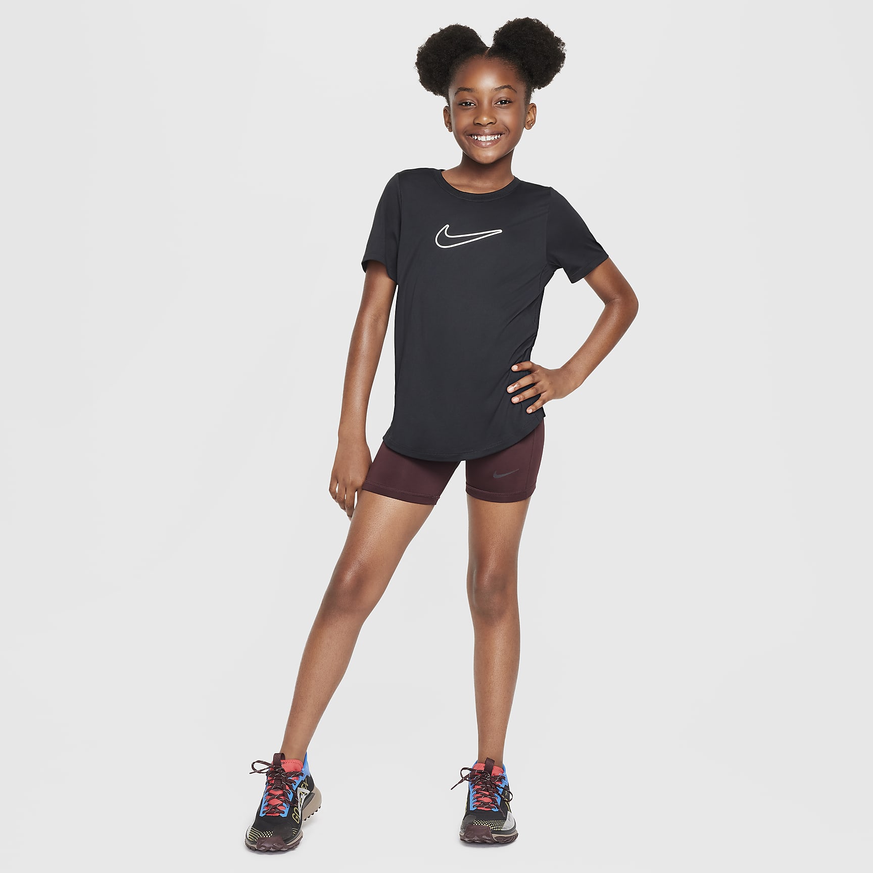 Nike One Fitted Big Kids' (Girls') Dri-FIT Short-Sleeve Top