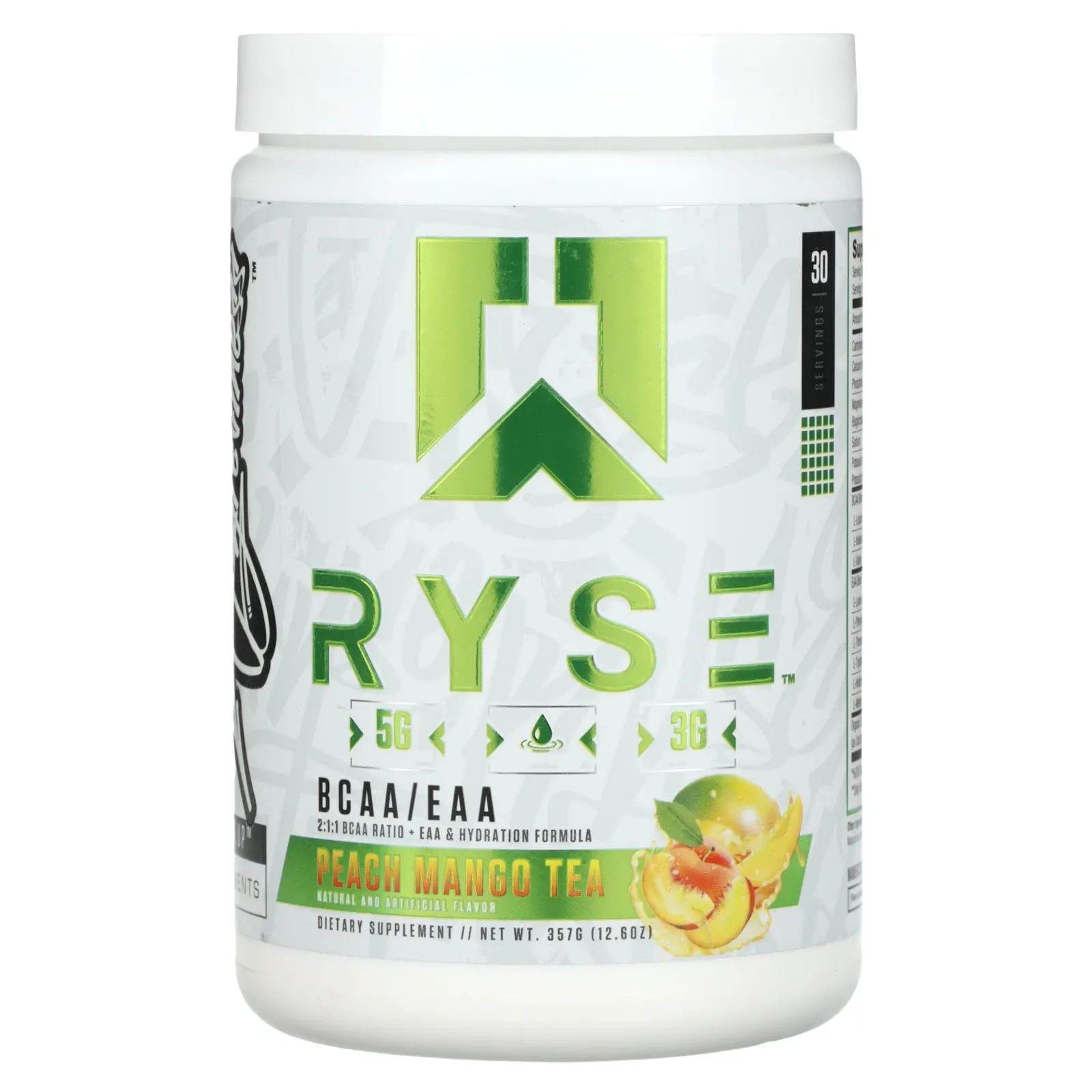 RYSE, BCAA / EAA, чай с персиком и манго, 357 г (12,6 унции)