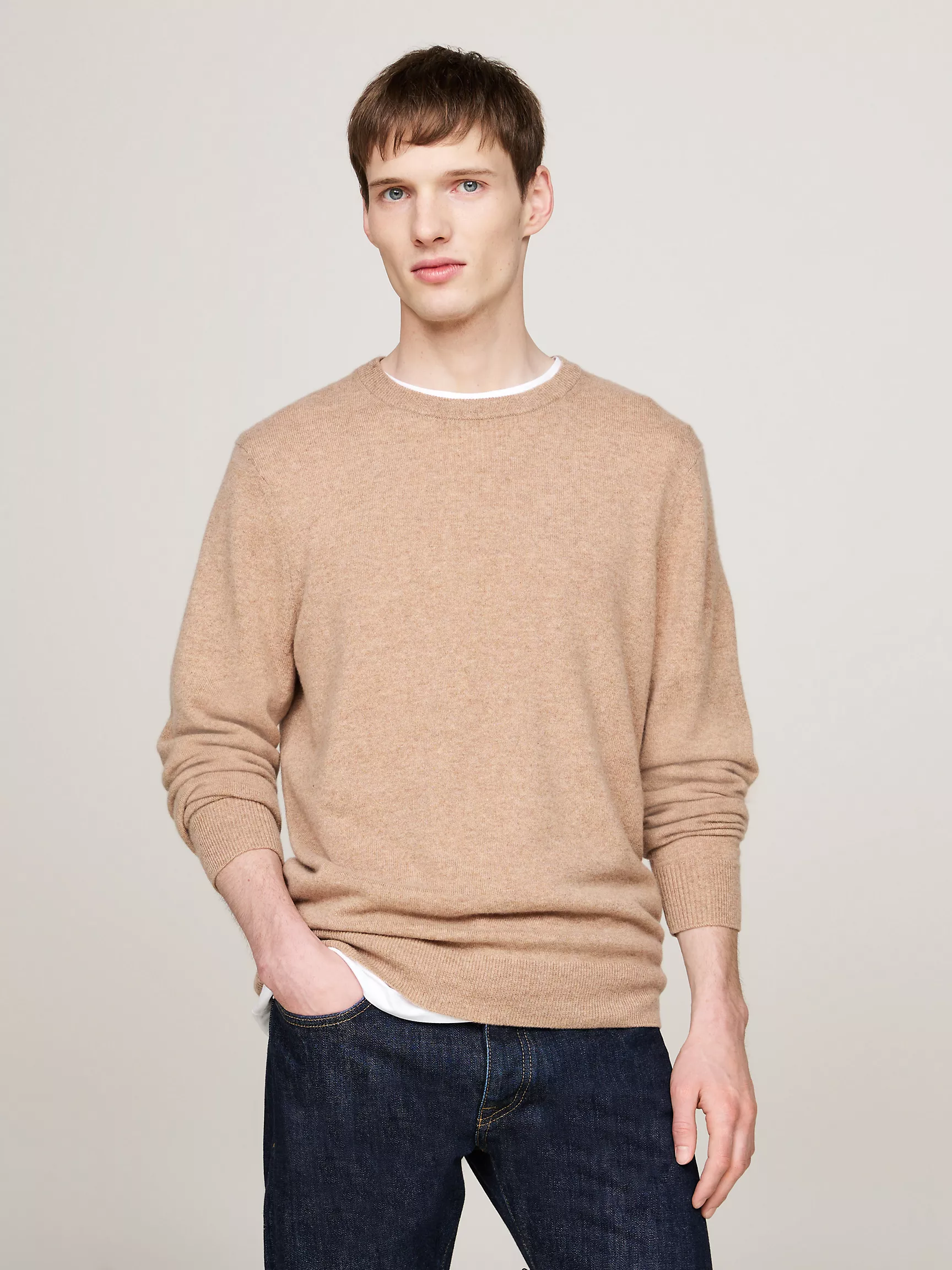 Мужской свитер Tommy Hilfiger, Однотонный кашемировый свитер