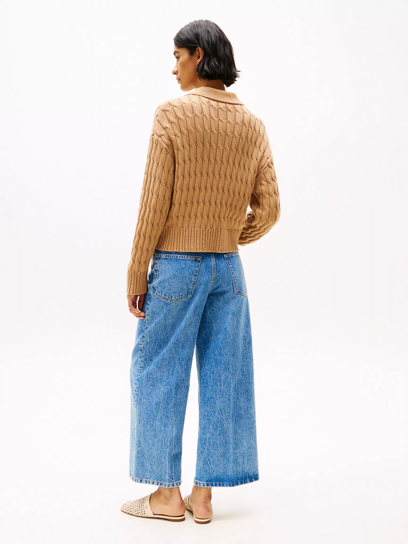 Женский свитер Tommy Hilfiger, Вязаный кардиган с узором "косы" и молнией свободного кроя