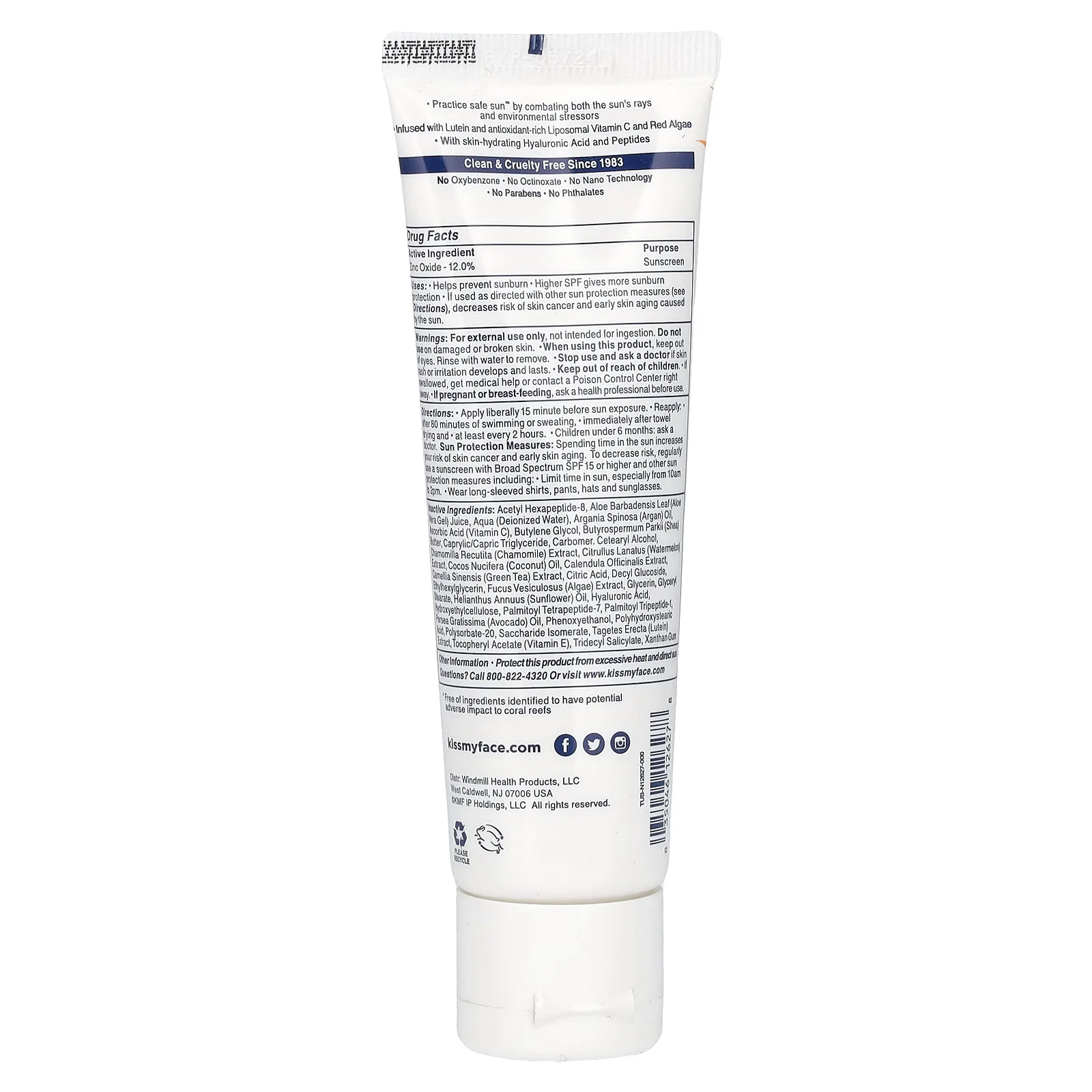 Kiss My Face, 50 Face Factor, минеральное солнцезащитное средство, SPF 50, 59 мл (2 жидк. унции)