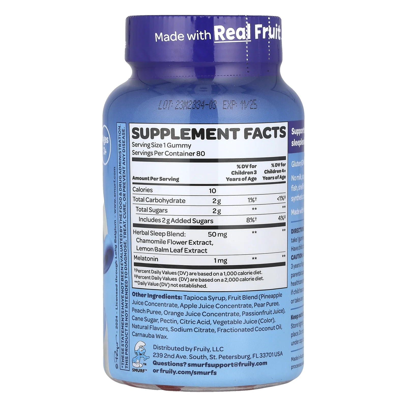 The Smurfs, Kids Gummy, Restful Sleep, Ages 3+, Smurf Berry , 100 Gummies