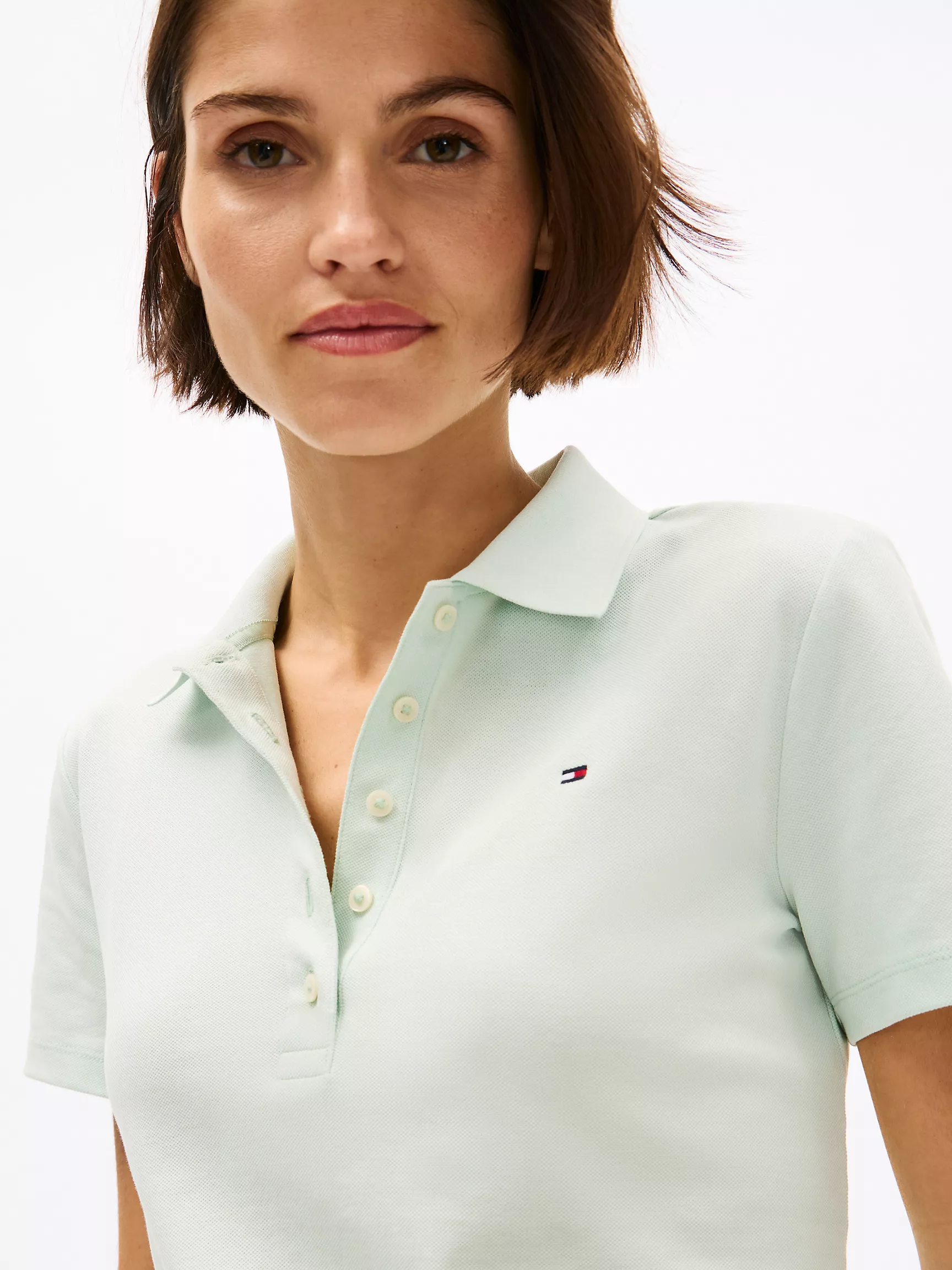 Женское поло Tommy Hilfiger, Эластичное хлопковое поло