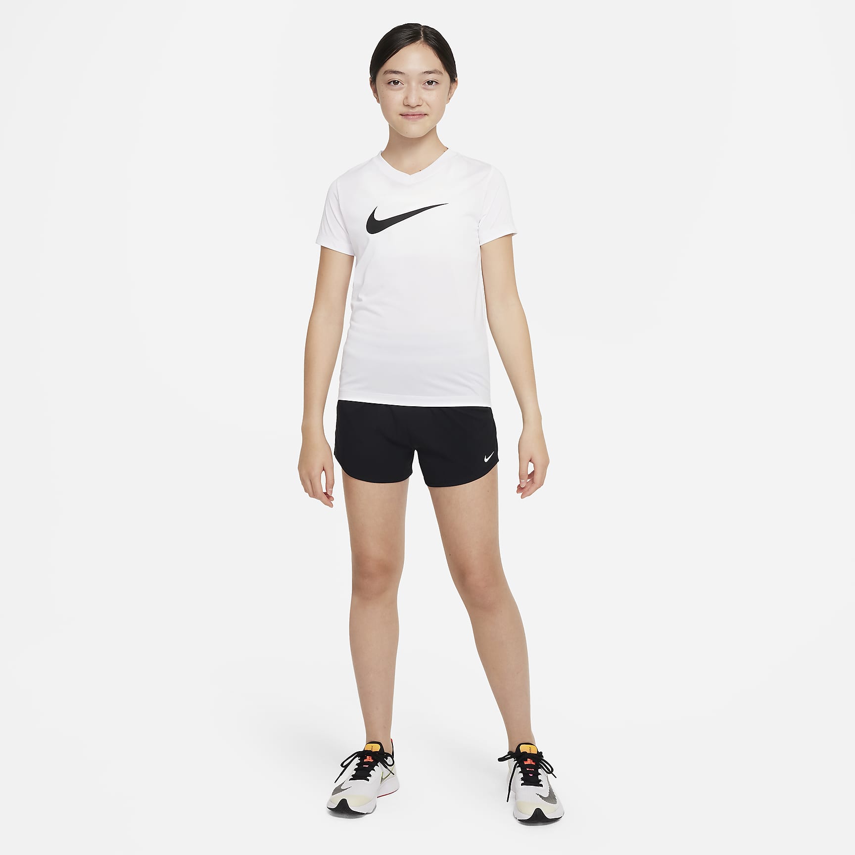Nike One Big Kids' (Girls') Dri-FIT High-Waisted Woven Training Shorts
