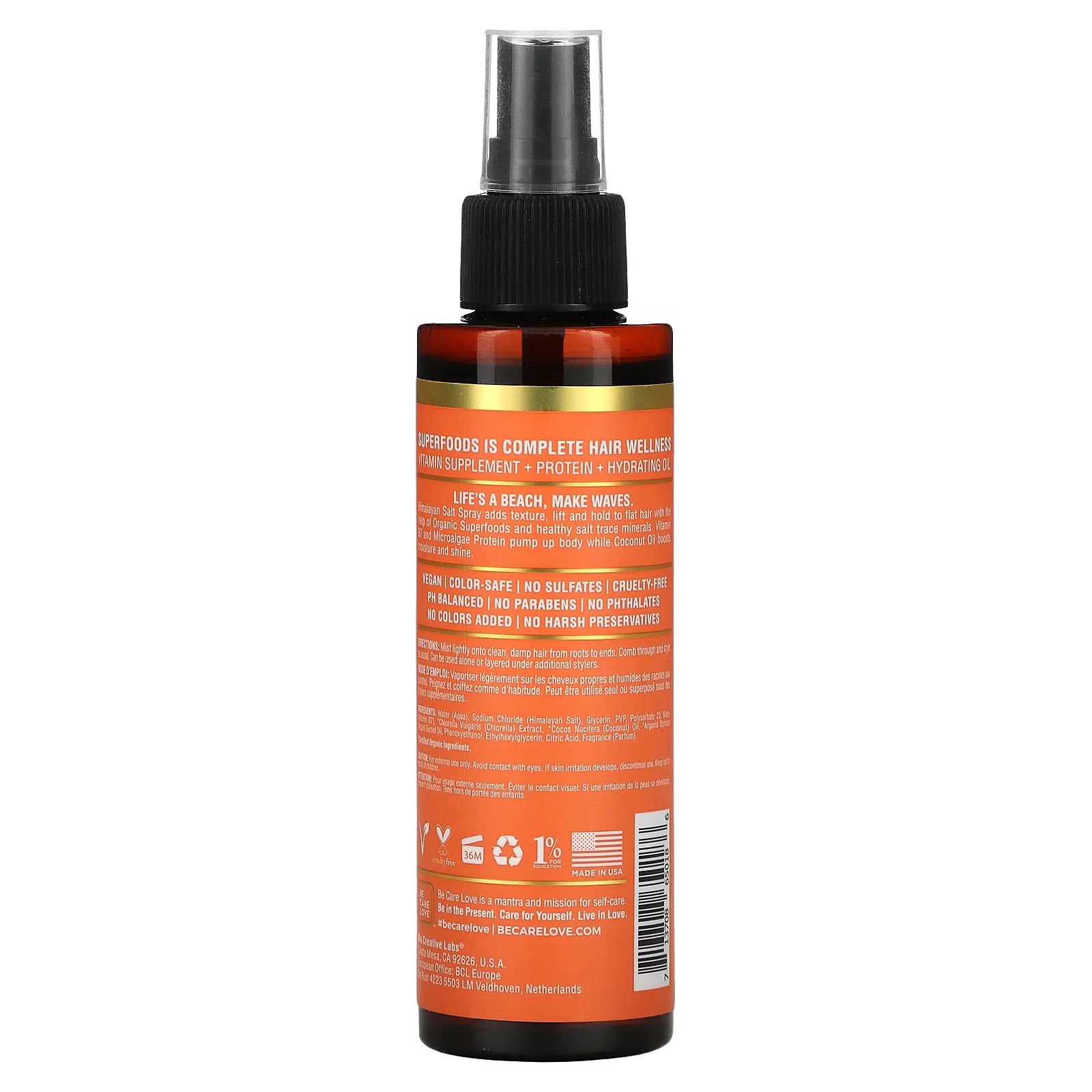 Be Care Love, Make Waves Texture Spray, гималайская соль, 147 мл (5 жидк. Унций)