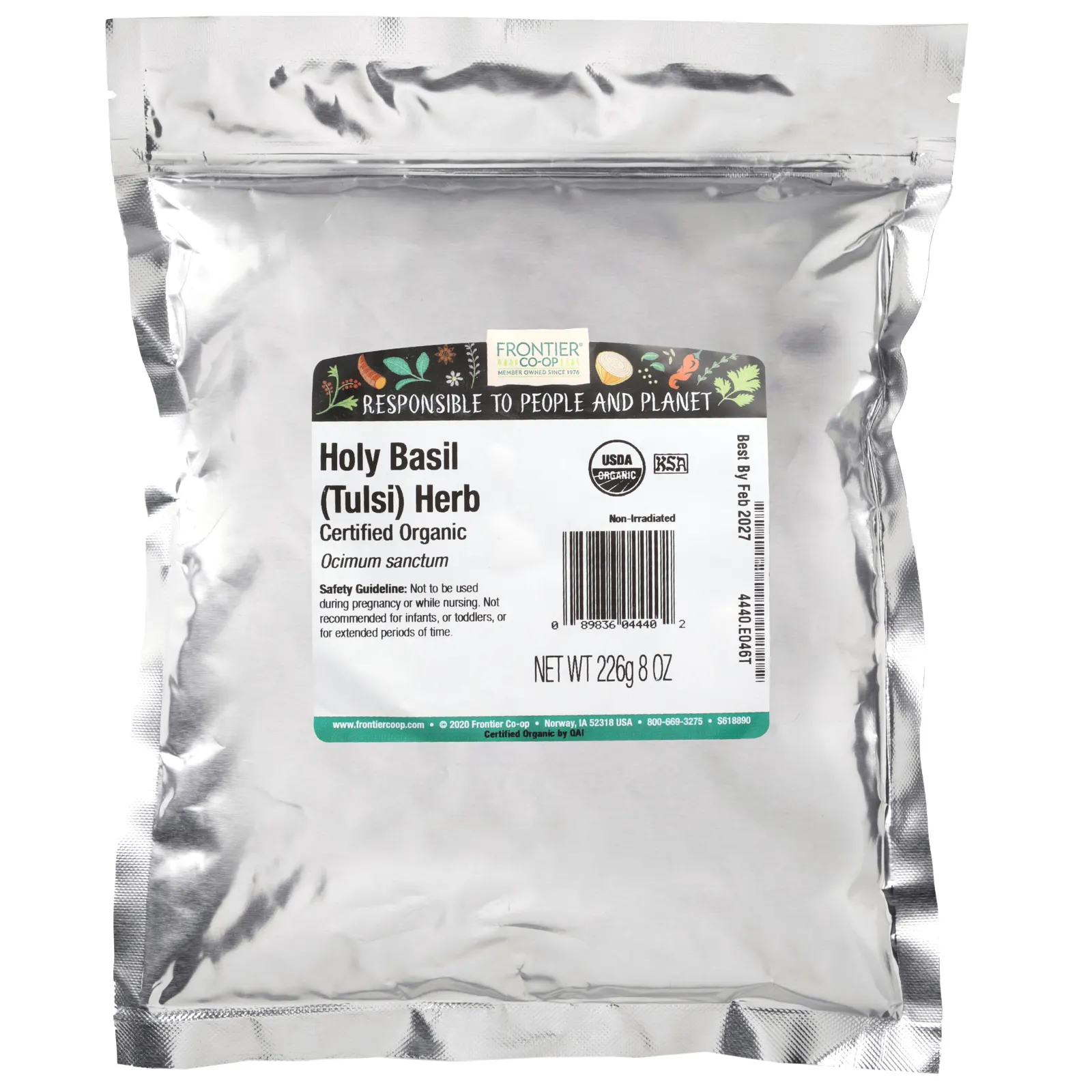 Frontier Co-op, Органический базилик священный (тулси), 226 г (8 унций)