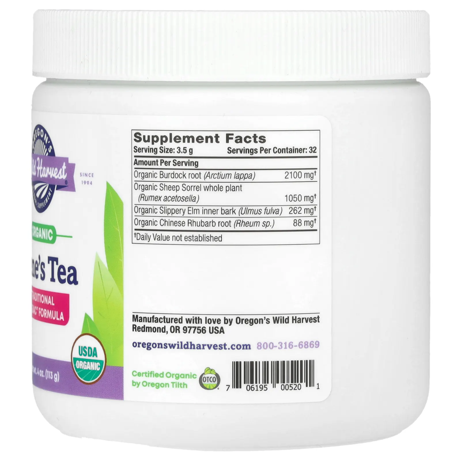 Oregon's Wild Harvest, Органический чай Rene's, 113 г (4 унции)