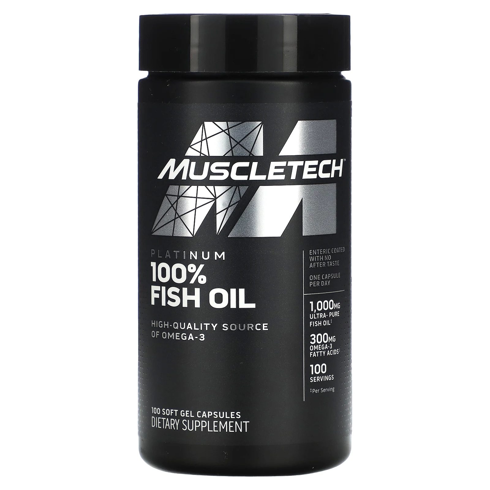 MuscleTech, Platinum 100% Omega Fish Oil, Essential (серия), рыбий жир с омега-3 жирными кислотами, 100 мягких желейных капсул
