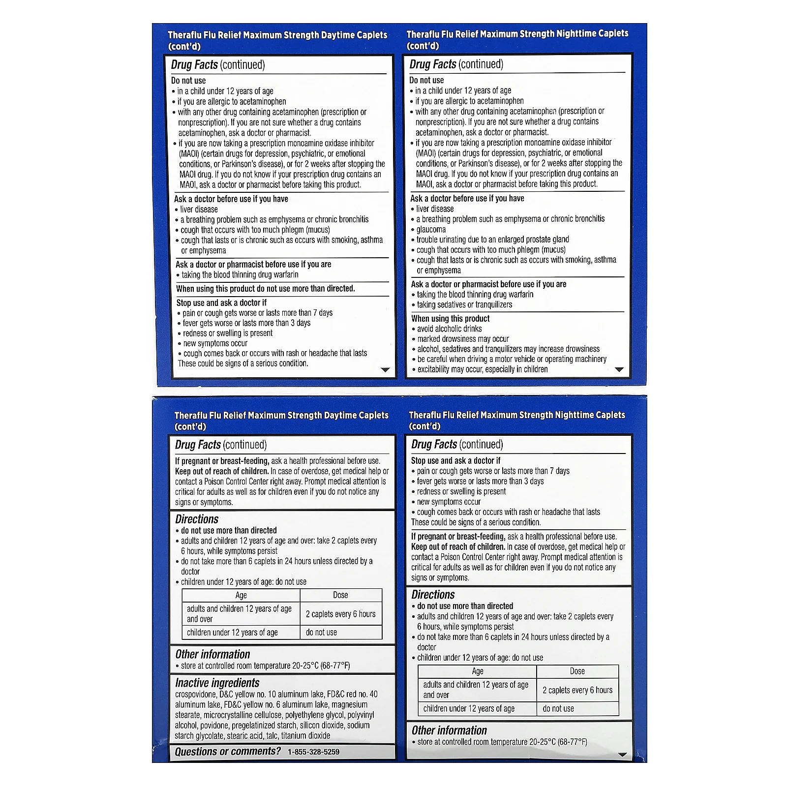 Theraflu, Flu Relief Max Strength, дневное и ночное действие, 40 капсул