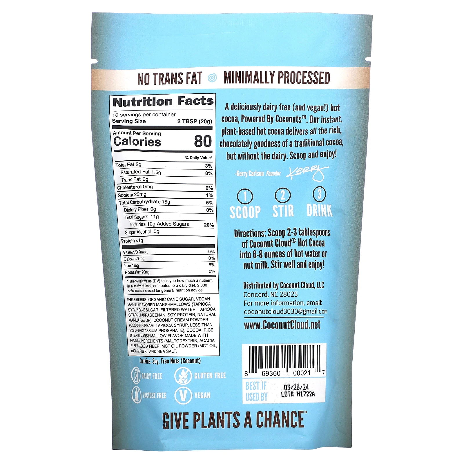 Coconut Cloud, Vegan Hot Cocoa, обжаренный зефир, 198 г (7 унций)