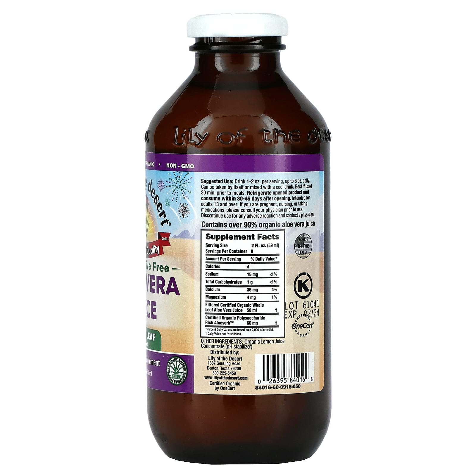 Lily of the Desert, Сок алоэ вера, цельные листья, фильтрованный, 473 мл (16 жидк. Унций)