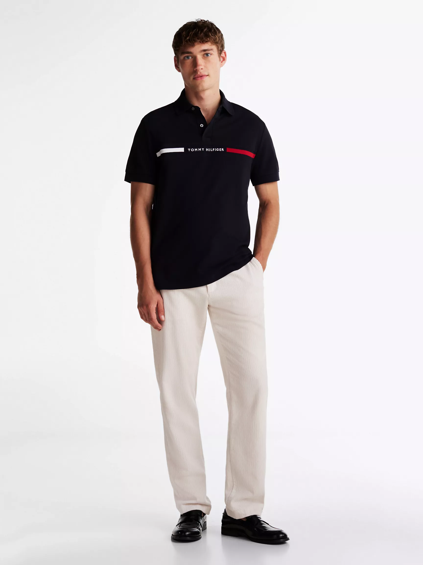 Мужское поло Tommy Hilfiger, Полосатое поло стандартного кроя с вышивкой