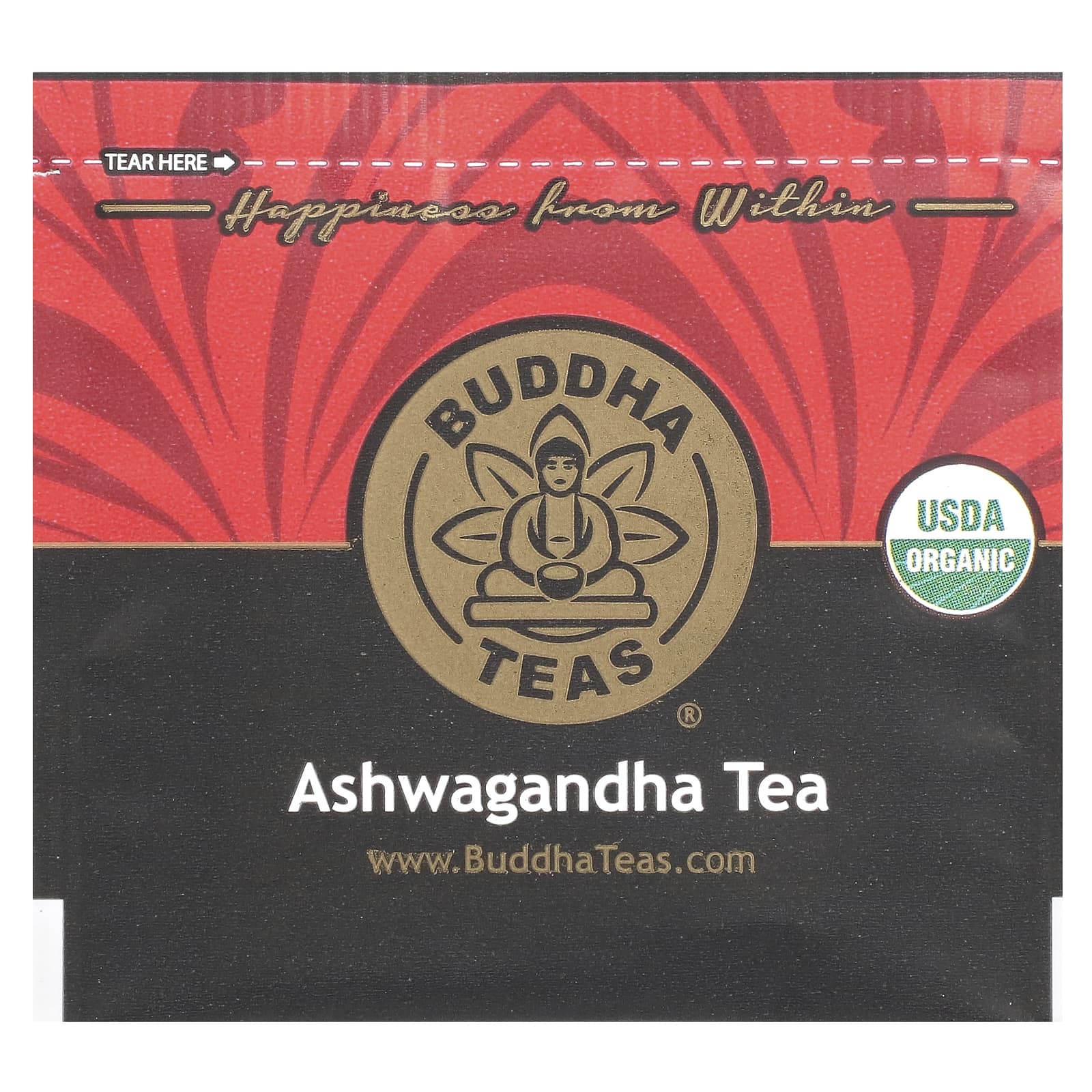 Buddha Teas, Органический травяной чай, ашваганда, 18 чайных пакетиков, 36 г (1,27 унции)