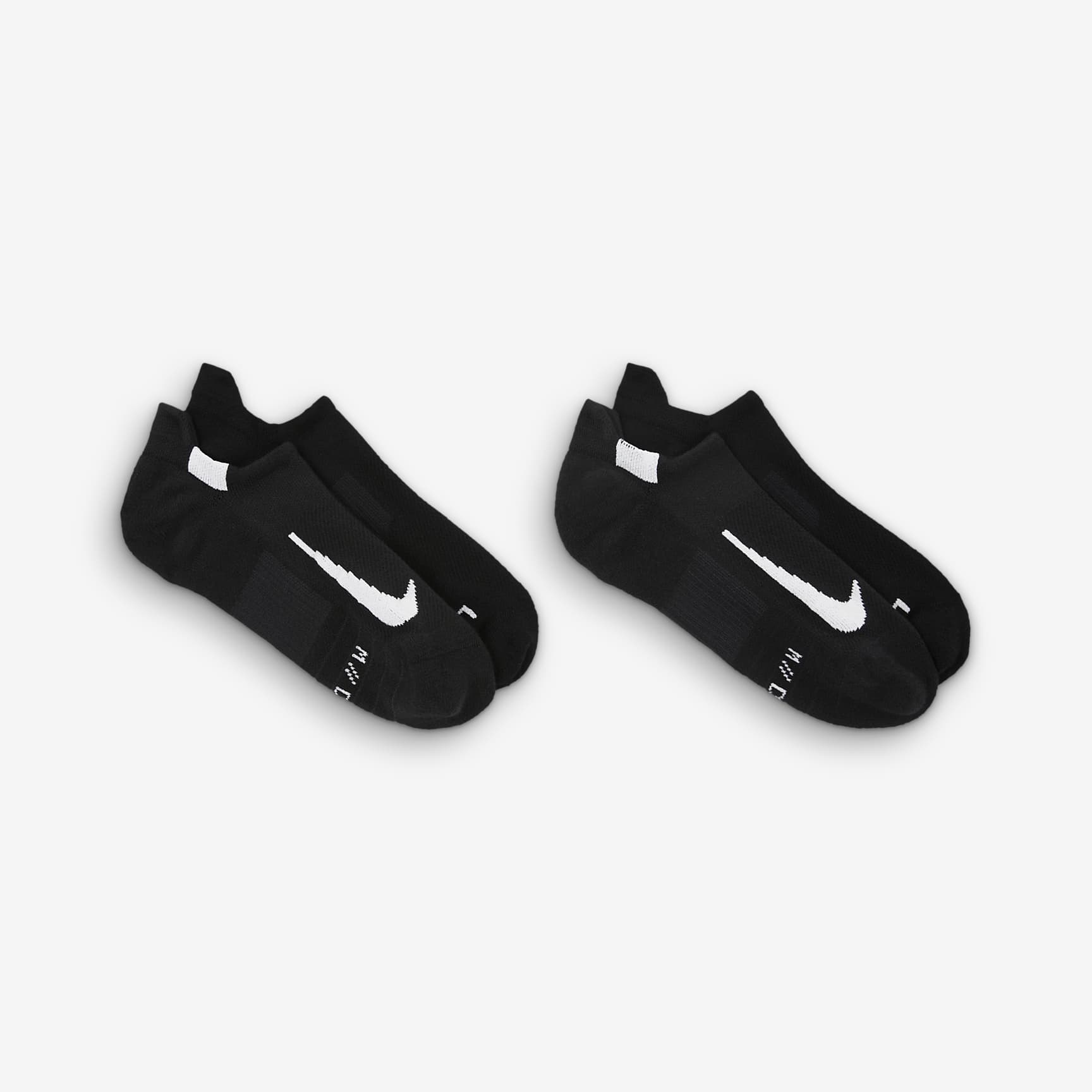 Nike Multiplier Running No-Show Socks (2 Pairs)