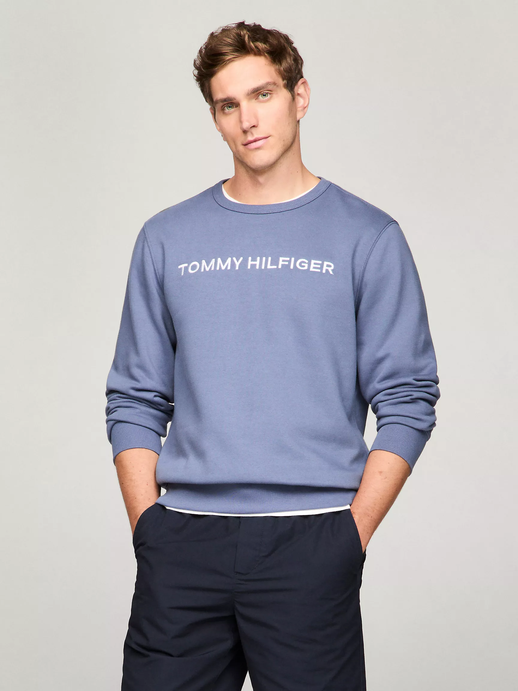 Мужская толстовка Tommy Hilfiger, Свитшот с вышитым логотипом Hilfiger Icon