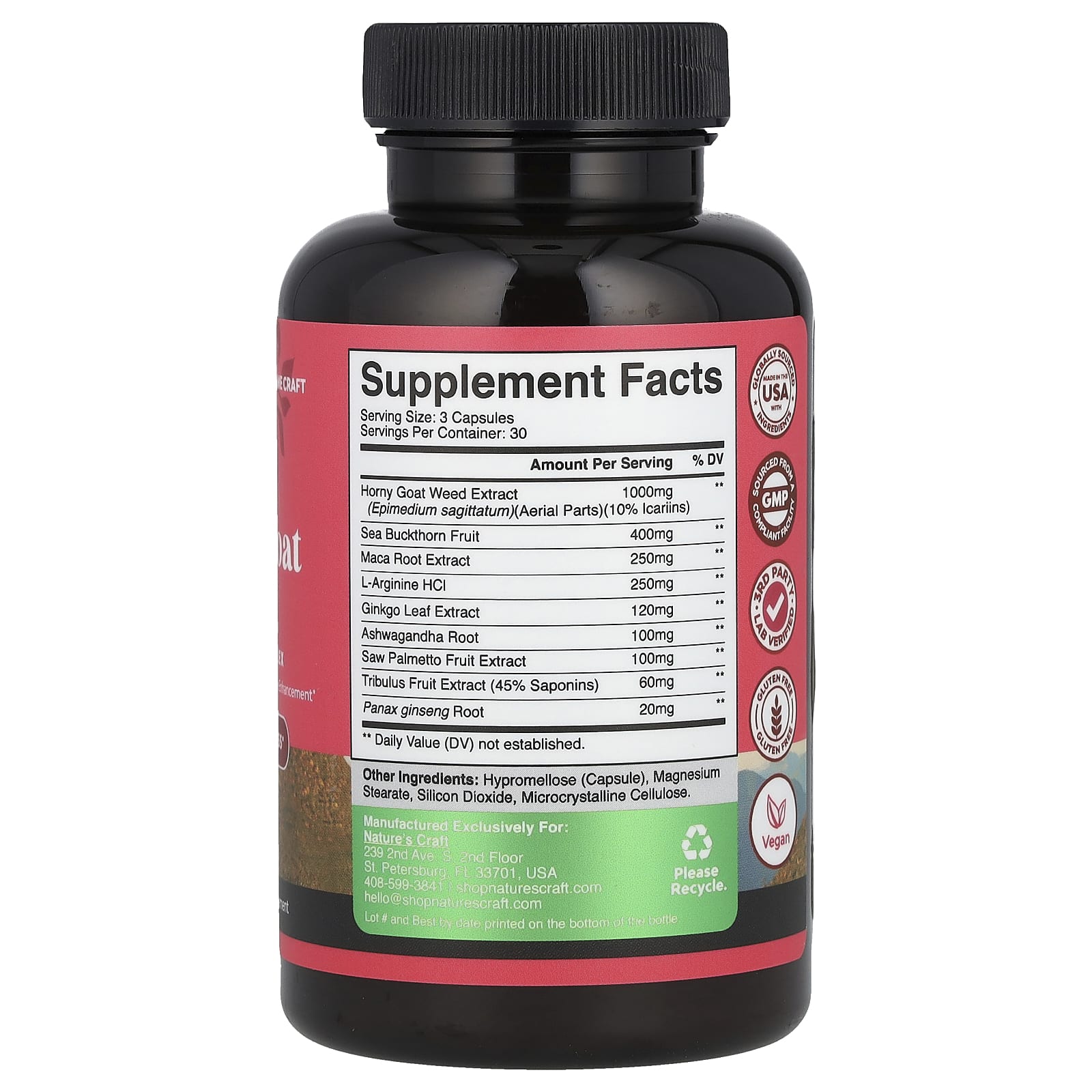 Nature's Craft, Комплекс для женщин от Horny Goat Weed, 90 капсул