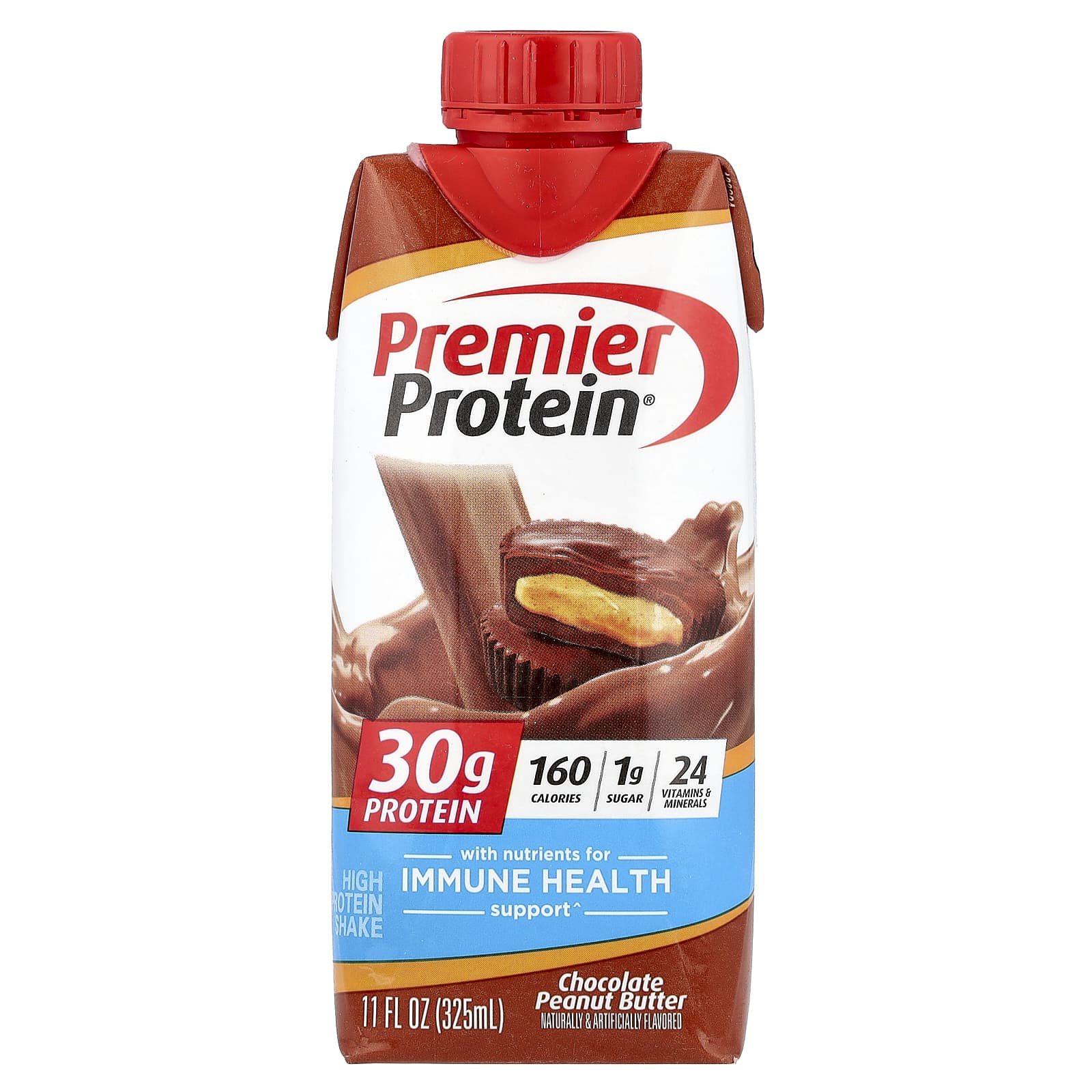 Premier Protein, высокопротеиновый коктейль, шоколад и арахисовая паста, 4 шт. по 325 мл (11 жидк. унций)