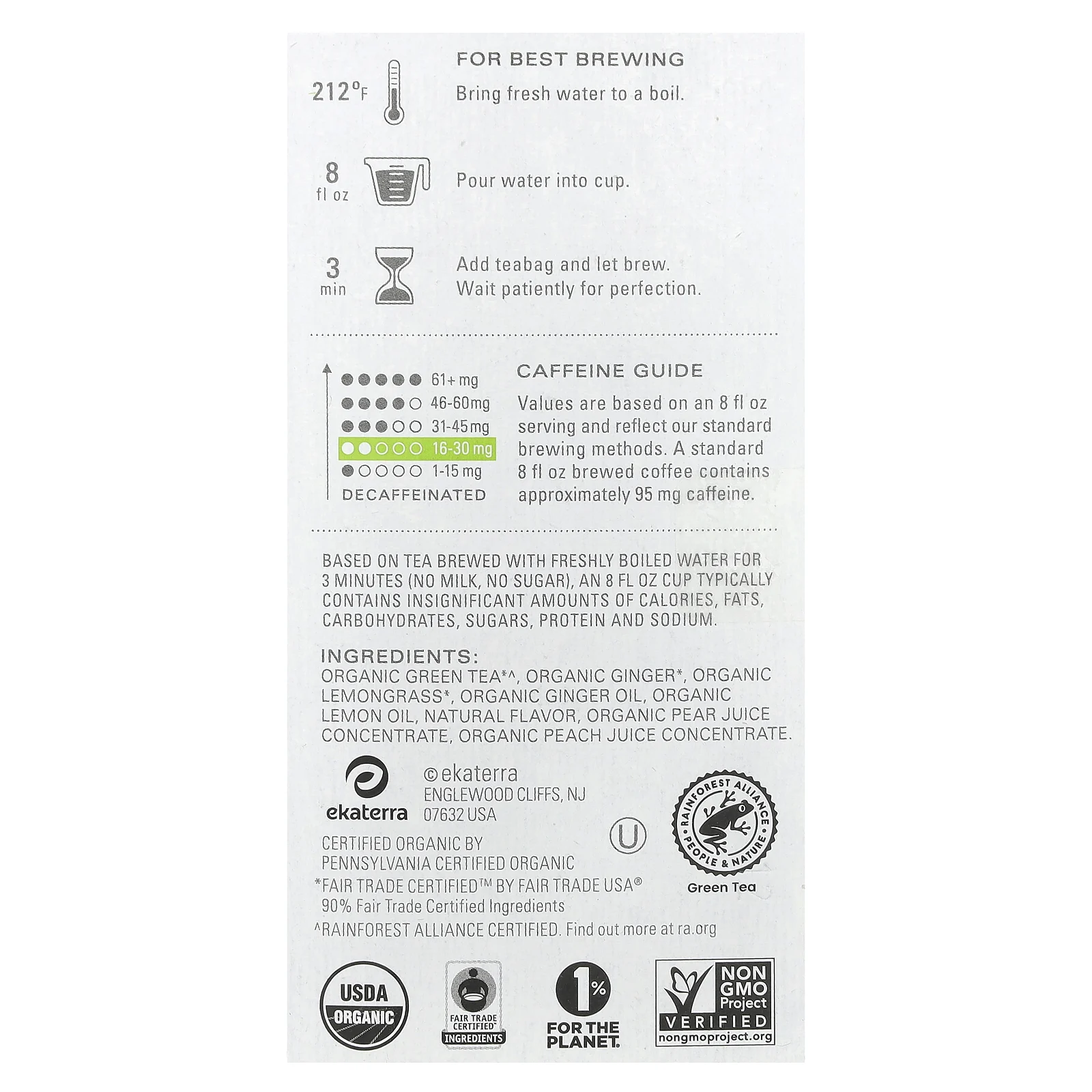 Tazo Teas, Regenerative, зеленый чай, органический зеленый имбирь, 16 чайных пакетиков, 35 г (1,23 унции)