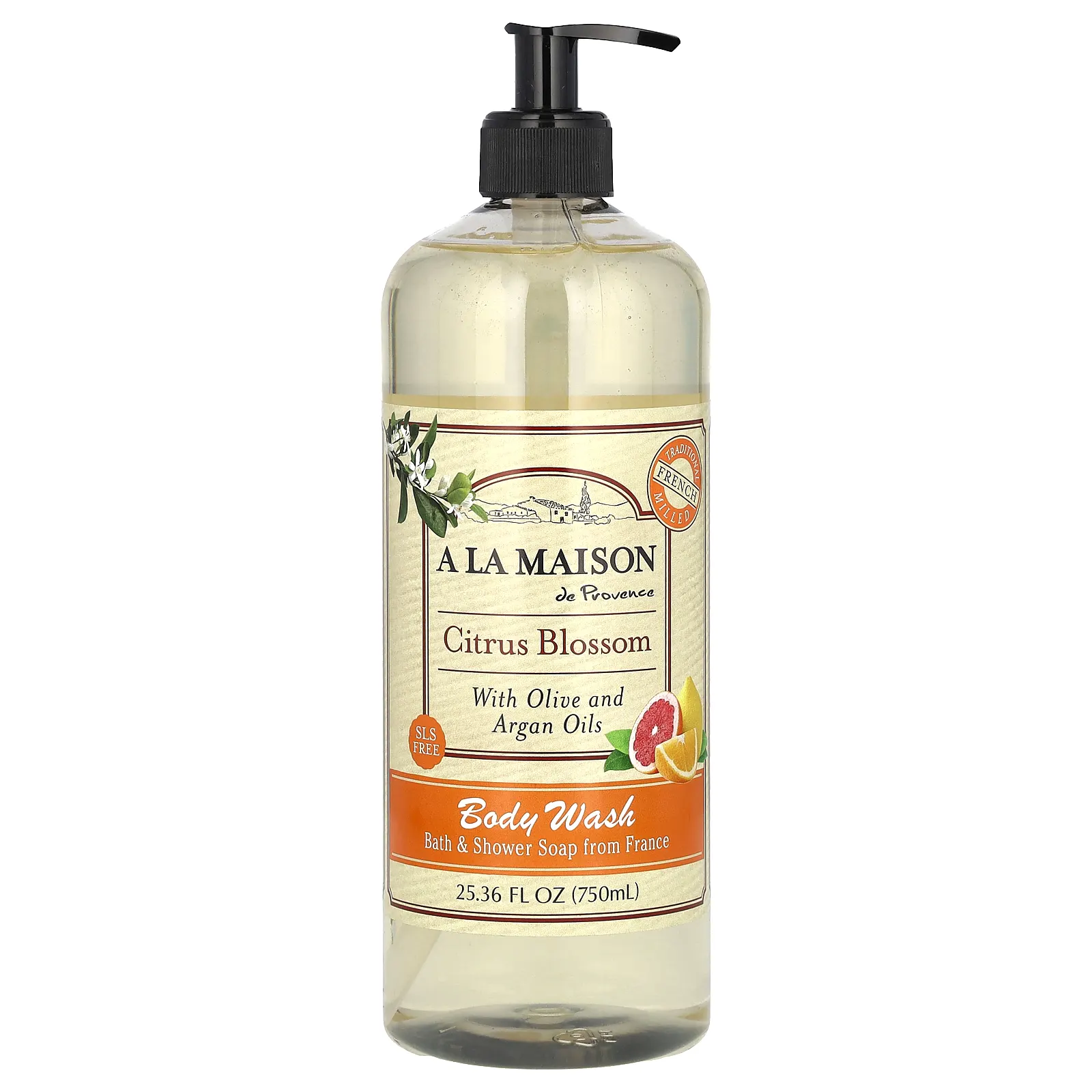 A La Maison de Provence, гель для душа, цитрусовые цветы, 750 мл (25,36 жидк. унции)