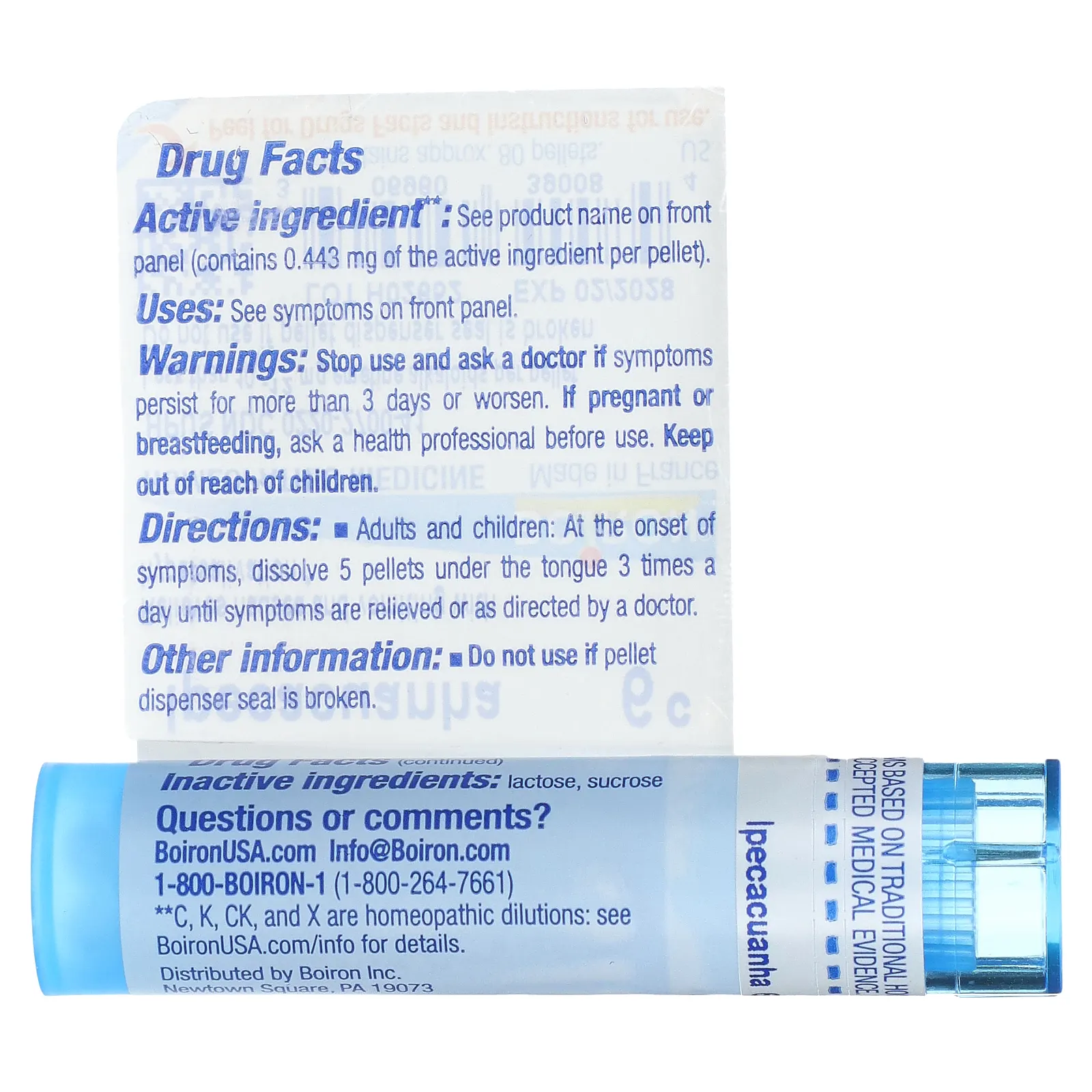 Boiron, Ипекакуана, 6C, прибл. 80 гранул