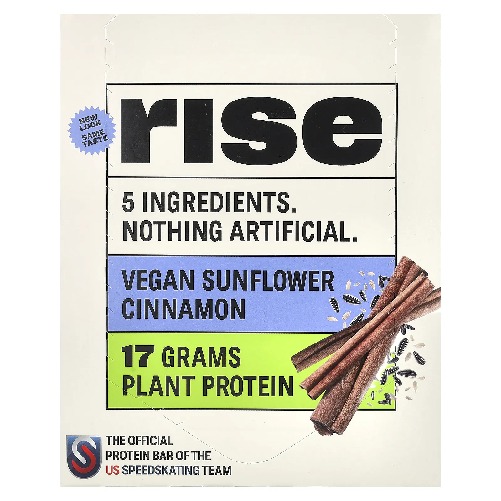 Rise Bar, Protein Bar, веганская подсолнечная корица, 12 батончиков, 60 г (2,1 унции)