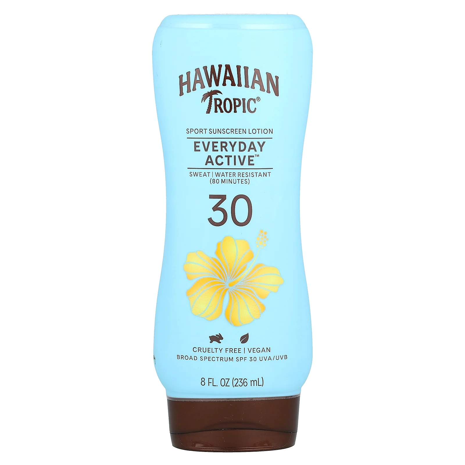 Hawaiian Tropic, Высокоэффективное солнцезащитное средство Island Sport с SPF 30, легкий тропический аромат, 236 мл