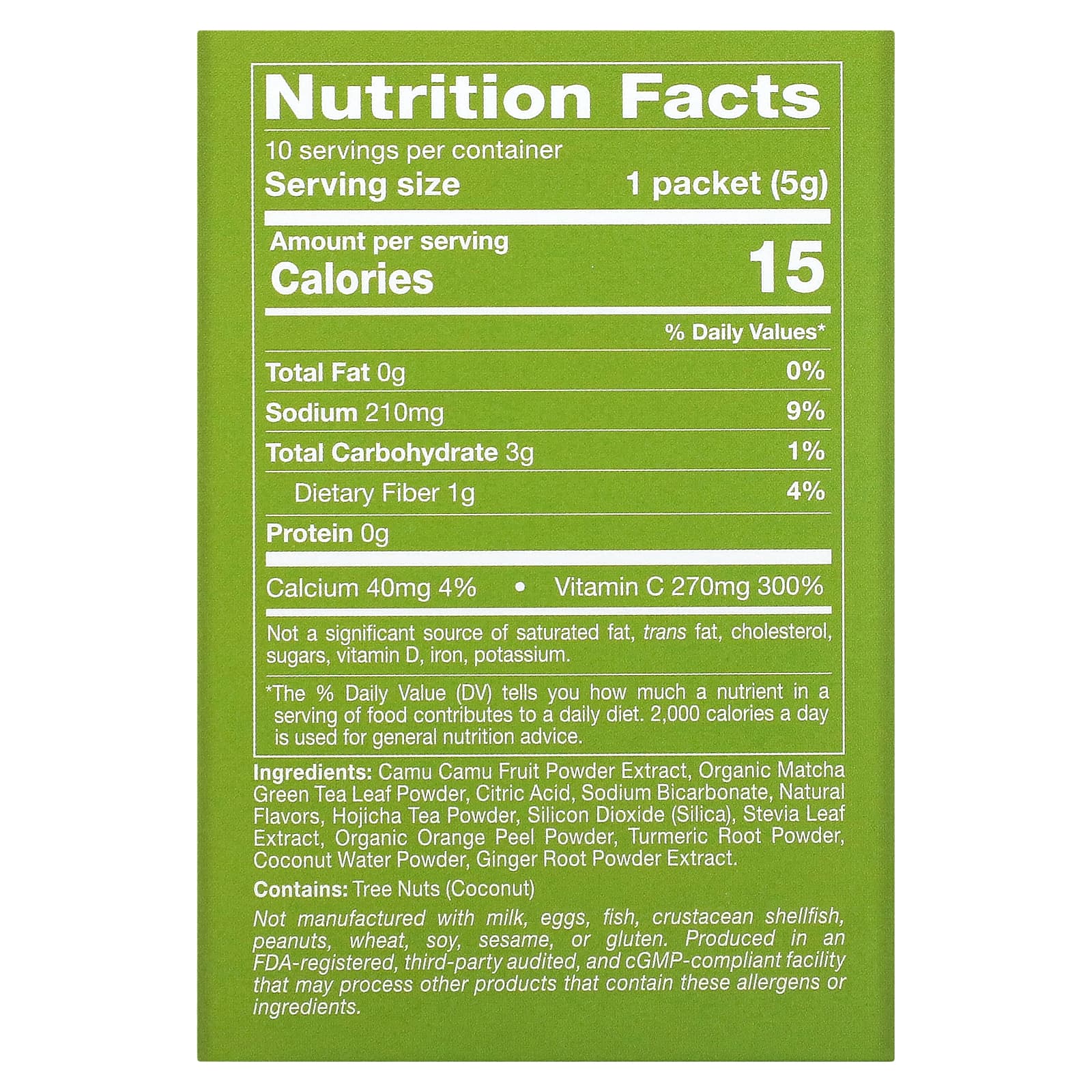 California Gold Nutrition, МАТЧА ДОРОГА, матча + витамин С - оригинальный продукт, 10 шт.