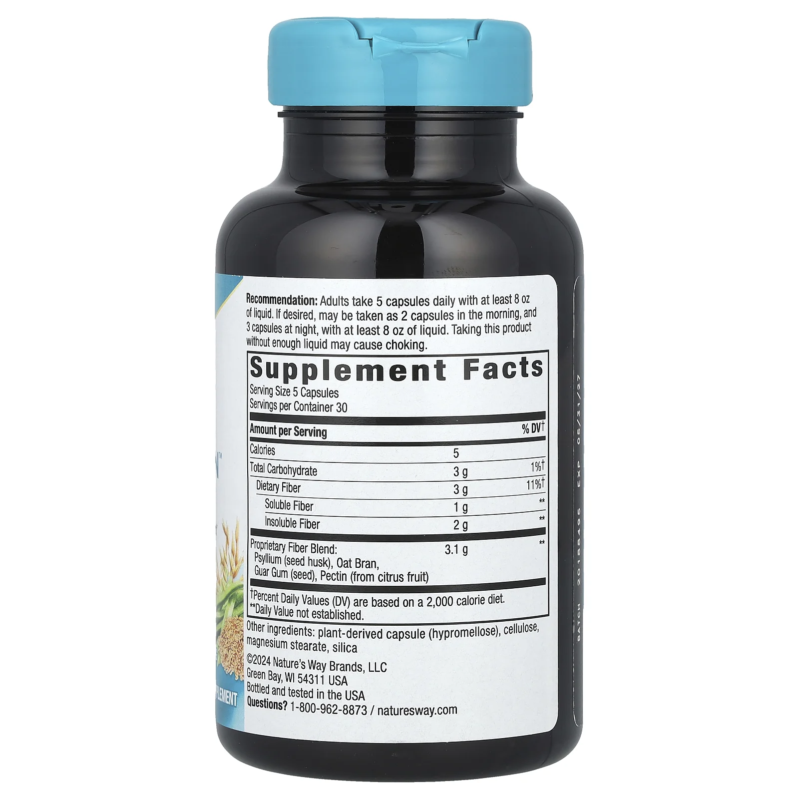 Nature's Way, Fiber Fusion Daily, 3 г, 150 веганских капсул (0,62 г в 1 капсуле)