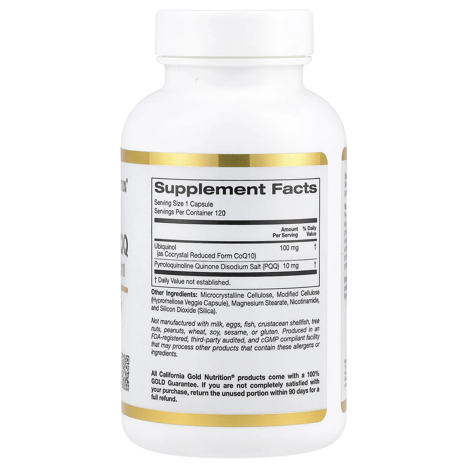 California Gold Nutrition, Убихинол в восстановленной форме CoQ10 + PQQ, 120 растительных капсул