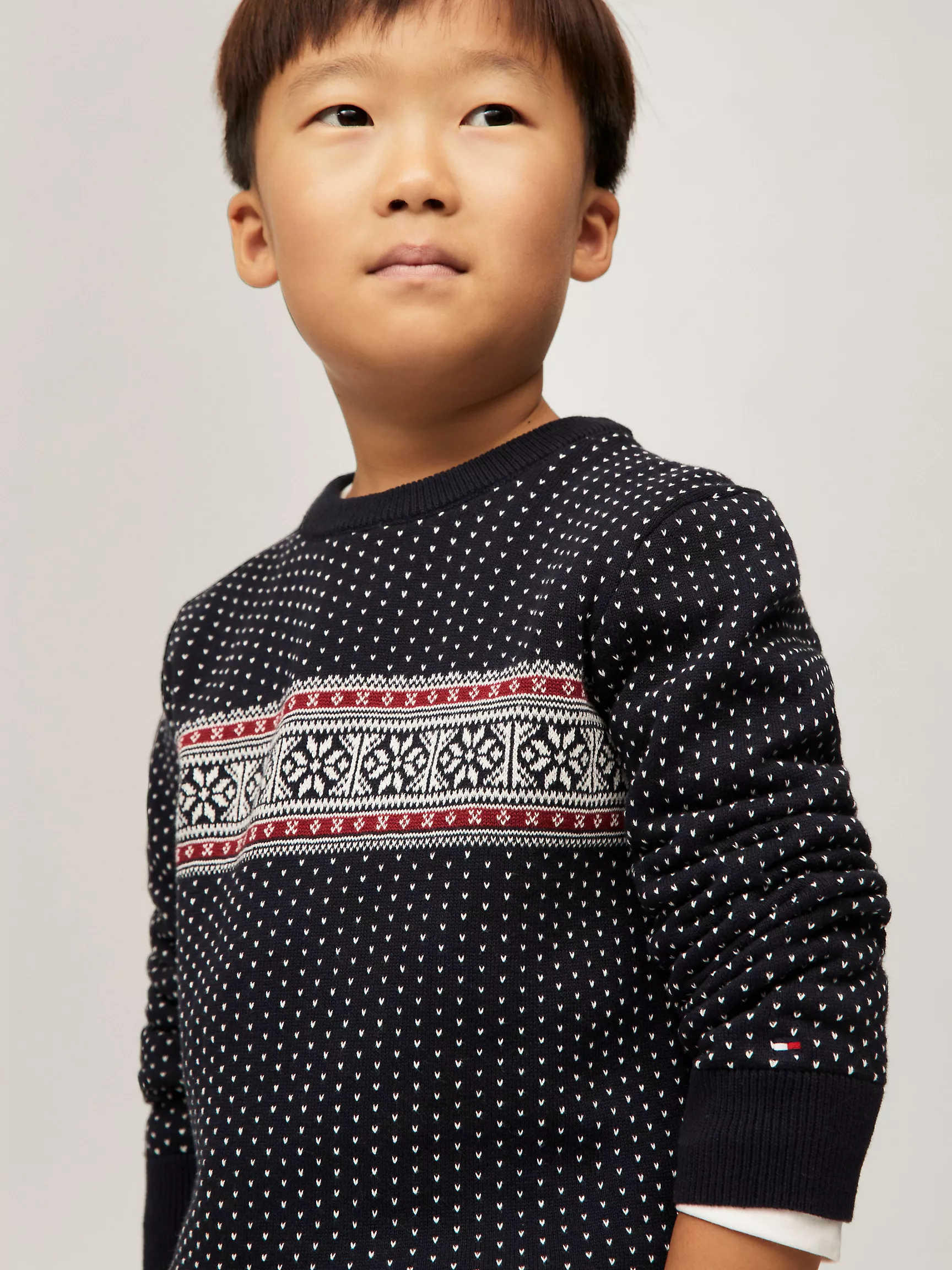Свитер для мальчика Tommy Hilfiger, Детский свитер с узором Fair Isle со снежинками