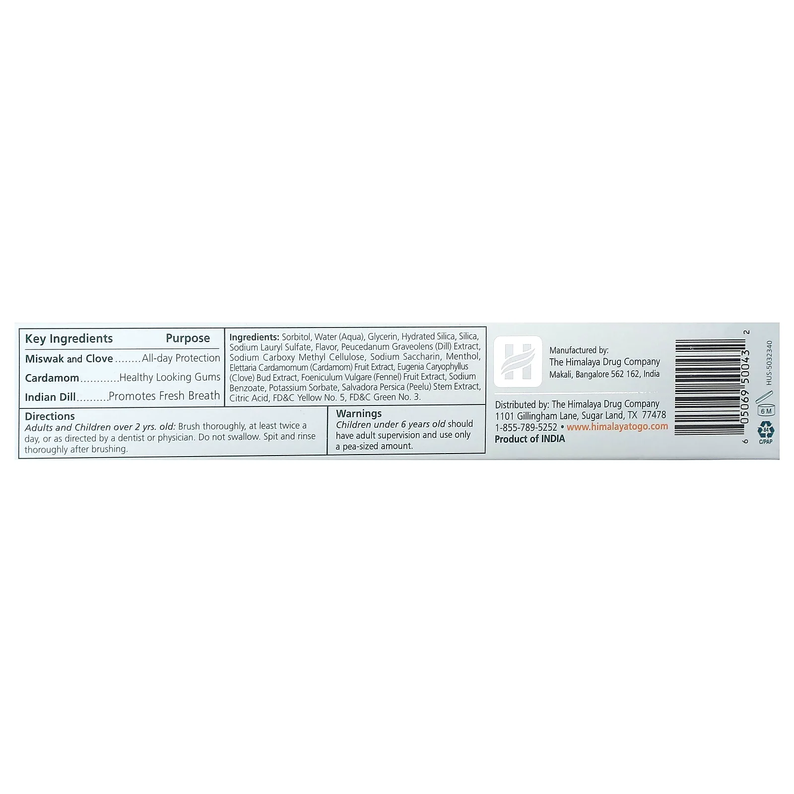 Himalaya, Mint Fresh Gel Toothpaste, индийский укроп и мята, 175 г (6,17 унции)