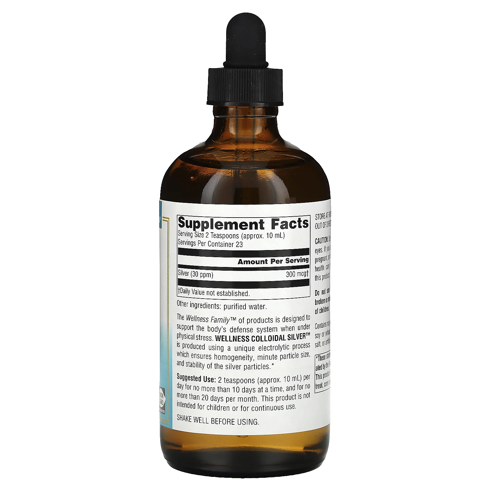 Source Naturals, Wellness, коллоидное серебро, 30 част./млн, 236,56 мл (8 жидк. унций) (30 част./млн в 2 ч. л.)