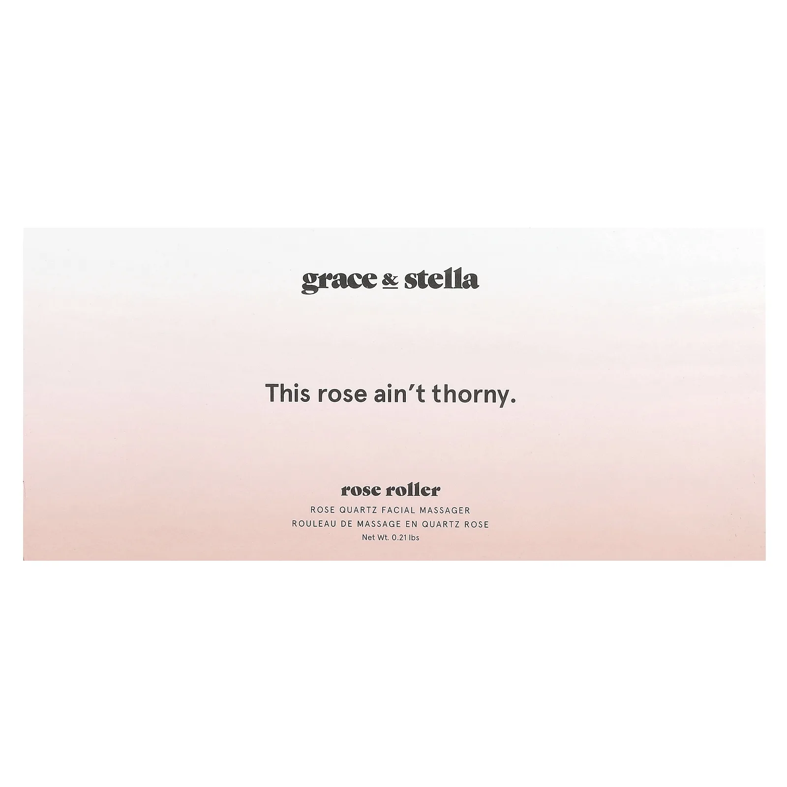 Grace & Stella, массажный валик для лица из розового кварца, 1 шт.