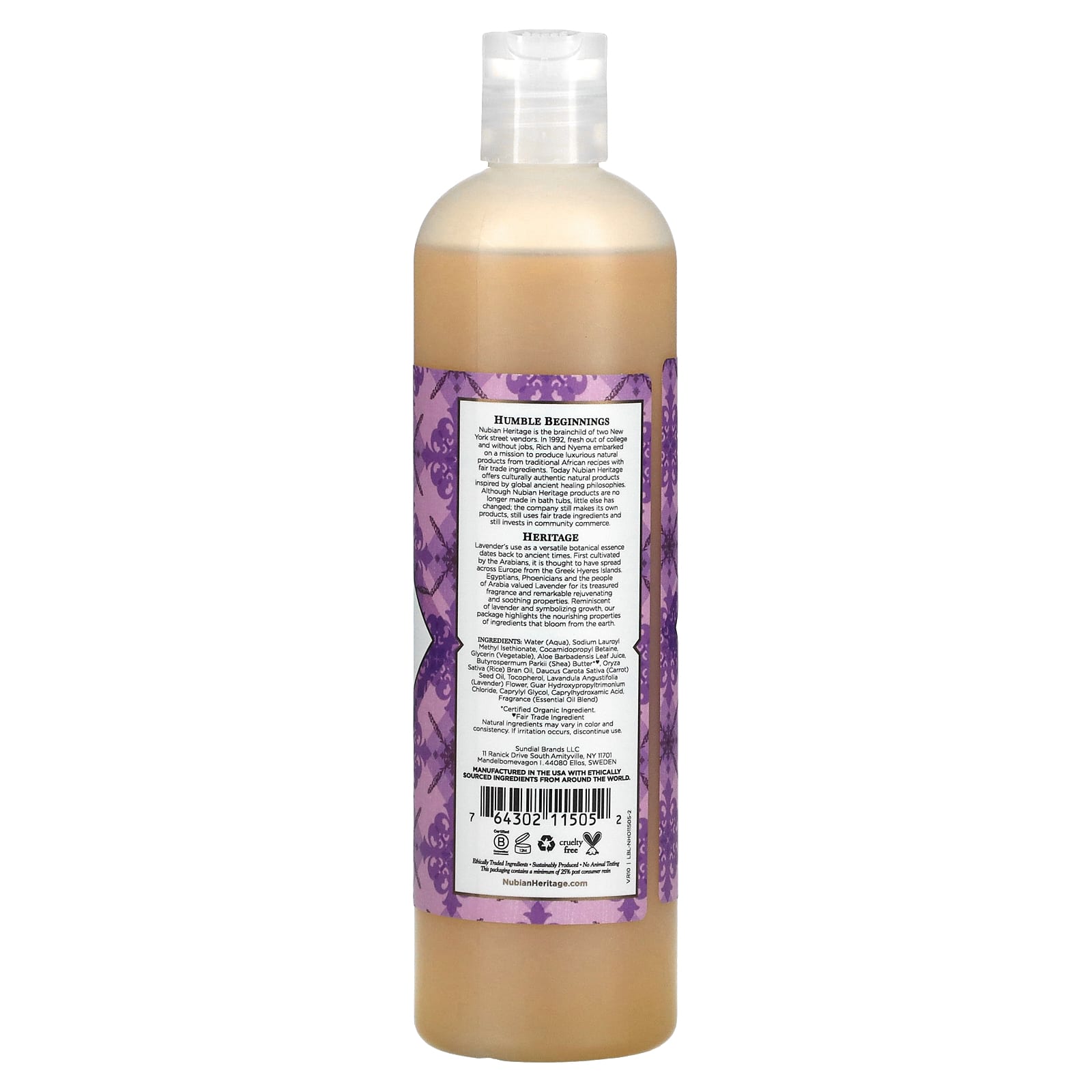 Nubian Heritage, Гель для душа, лаванда и дикие цветы, 13 жидких унций (384 мл)