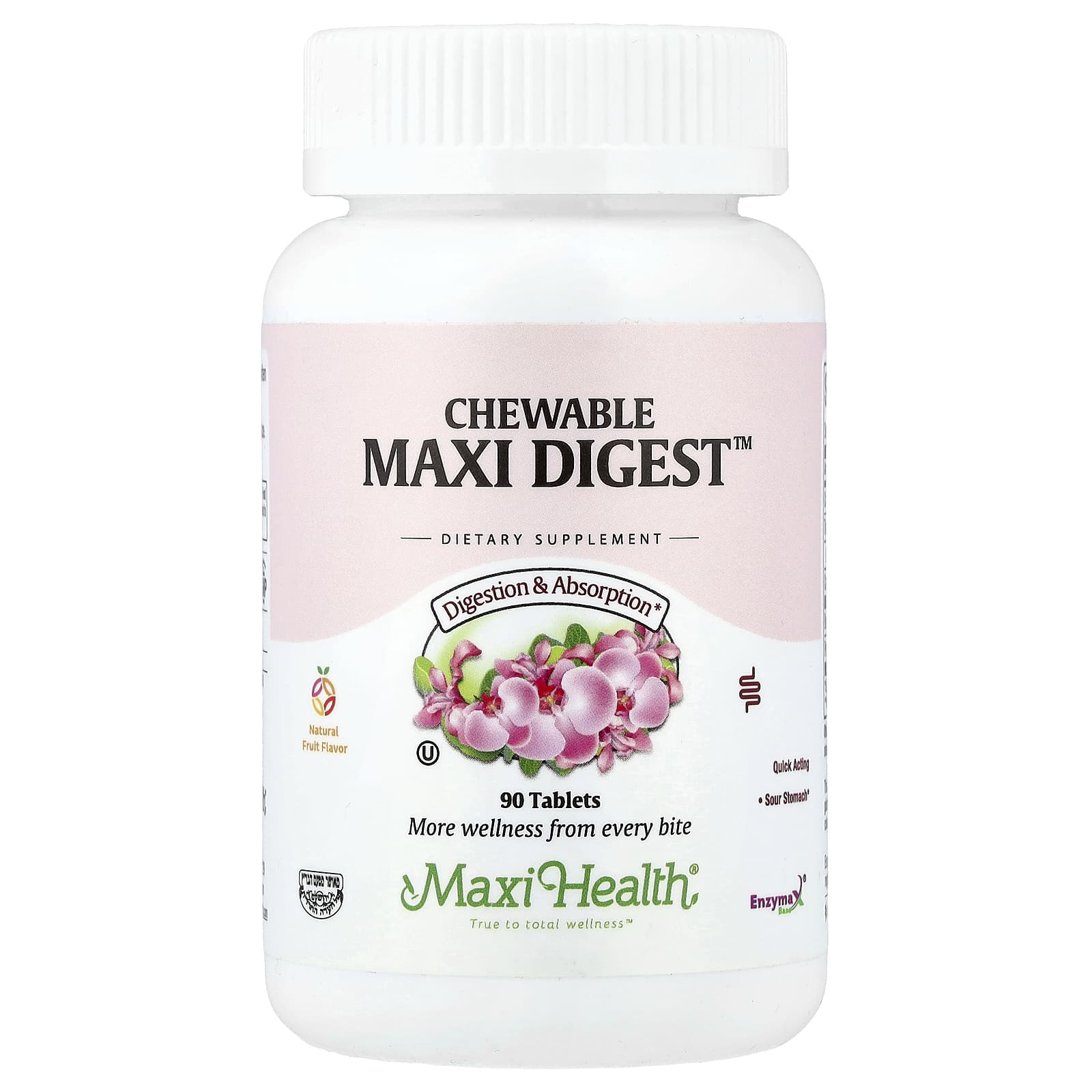 Maxi Health, жевательные таблетки Maxi Digest™, натуральные фрукты, 90 таблеток