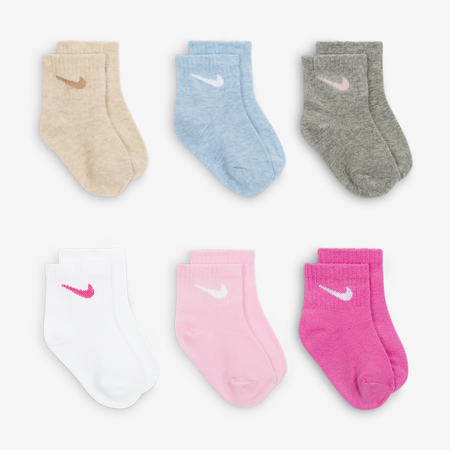 Nike Swoosh Baby/Toddler Ankle Socks (6 Pairs)